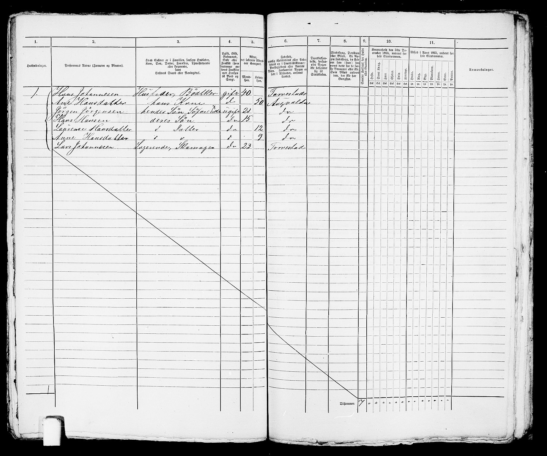 RA, Folketelling 1865 for 1106B Torvastad prestegjeld, Haugesund ladested, 1865, s. 540