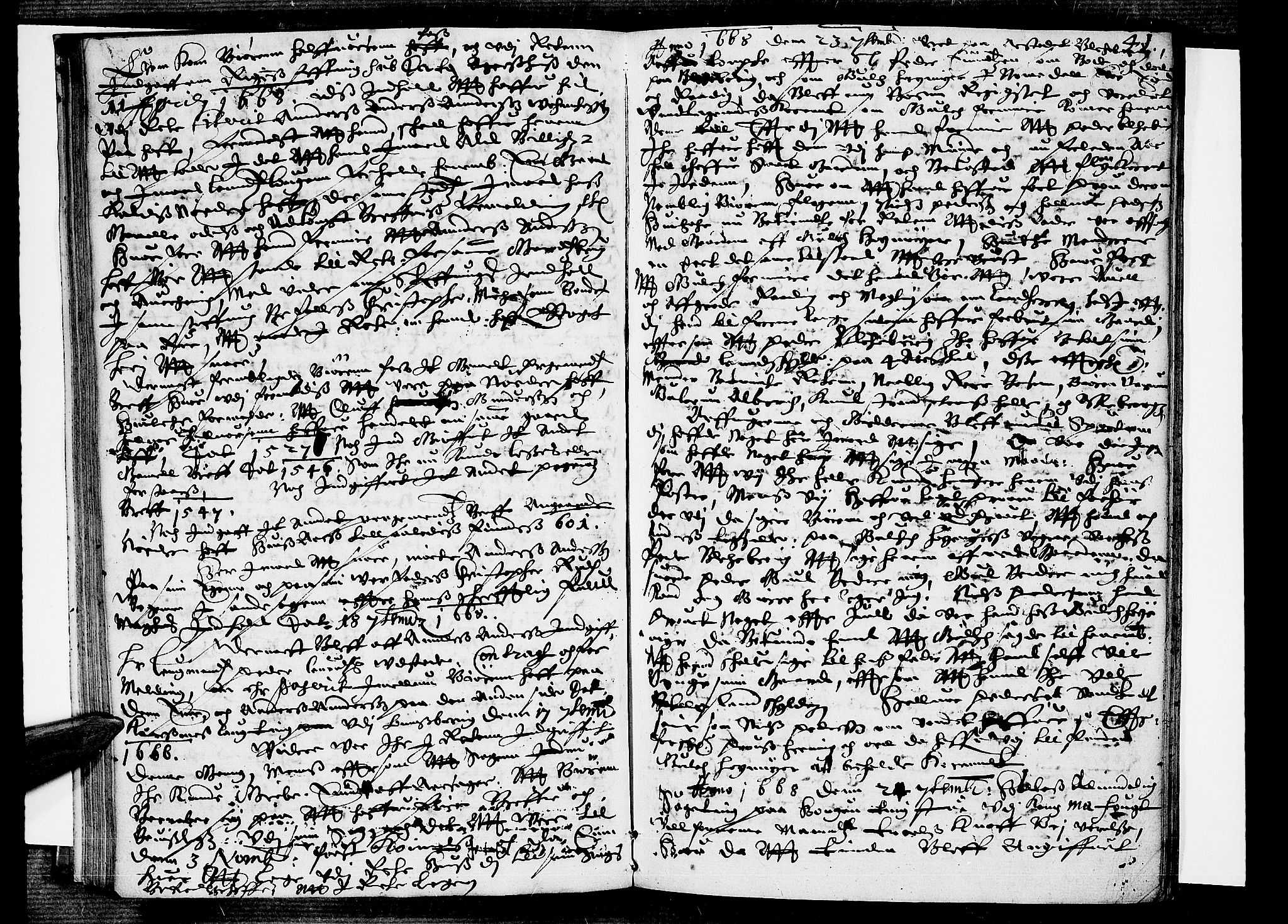Eiker, Modum og Sigdal sorenskriveri, AV/SAKO-A-123/F/Fa/Faa/L0034: Tingbok, 1668, s. 41