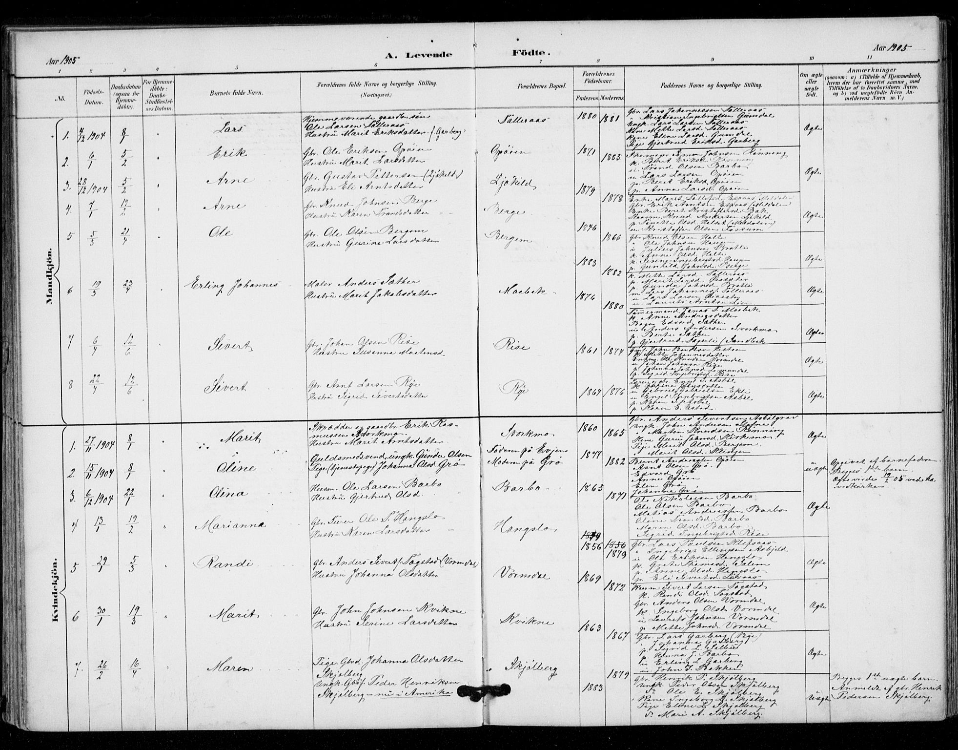 Ministerialprotokoller, klokkerbøker og fødselsregistre - Sør-Trøndelag, AV/SAT-A-1456/671/L0841: Ministerialbok nr. 671A03, 1893-1915