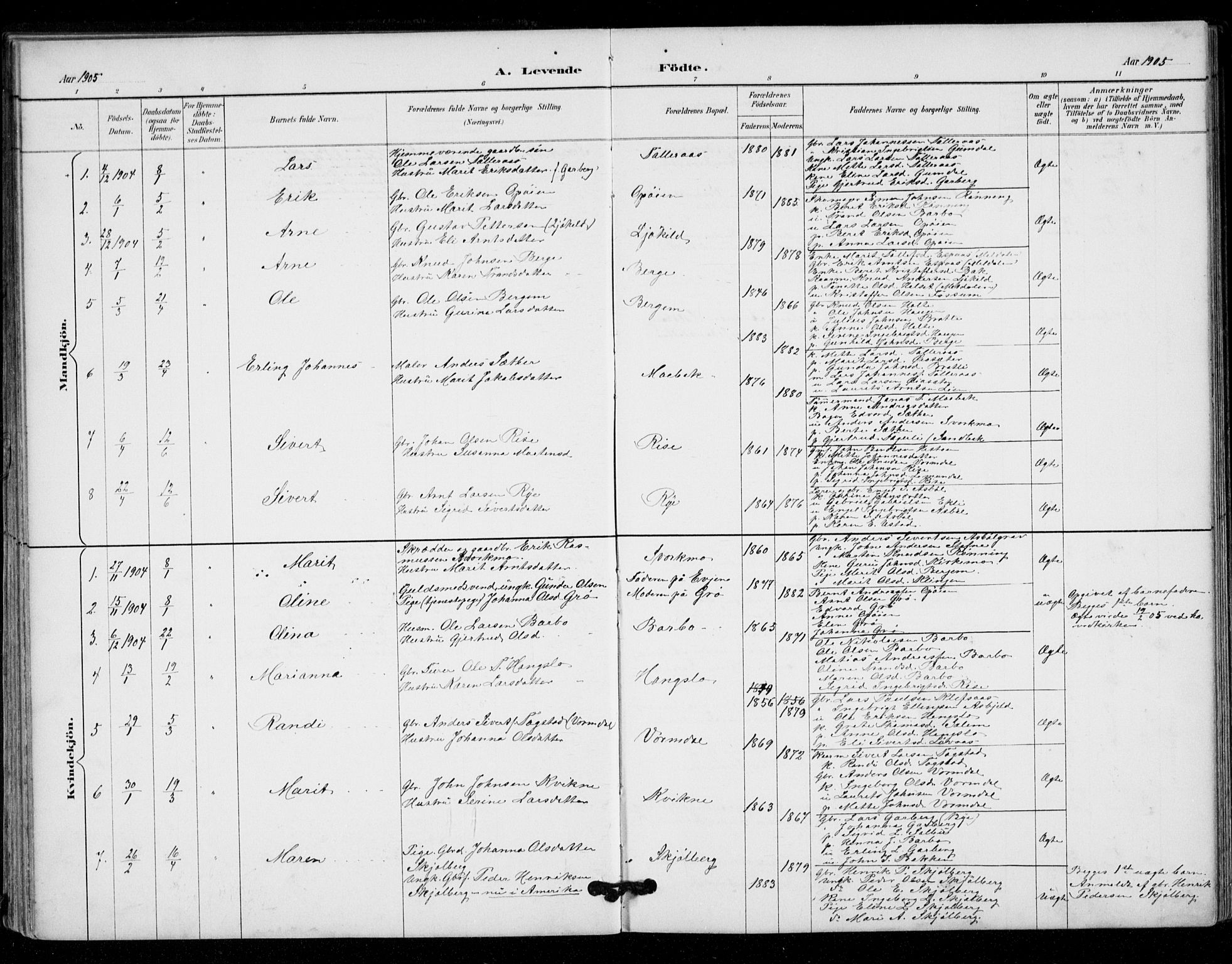 Ministerialprotokoller, klokkerbøker og fødselsregistre - Sør-Trøndelag, SAT/A-1456/671/L0841: Ministerialbok nr. 671A03, 1893-1915