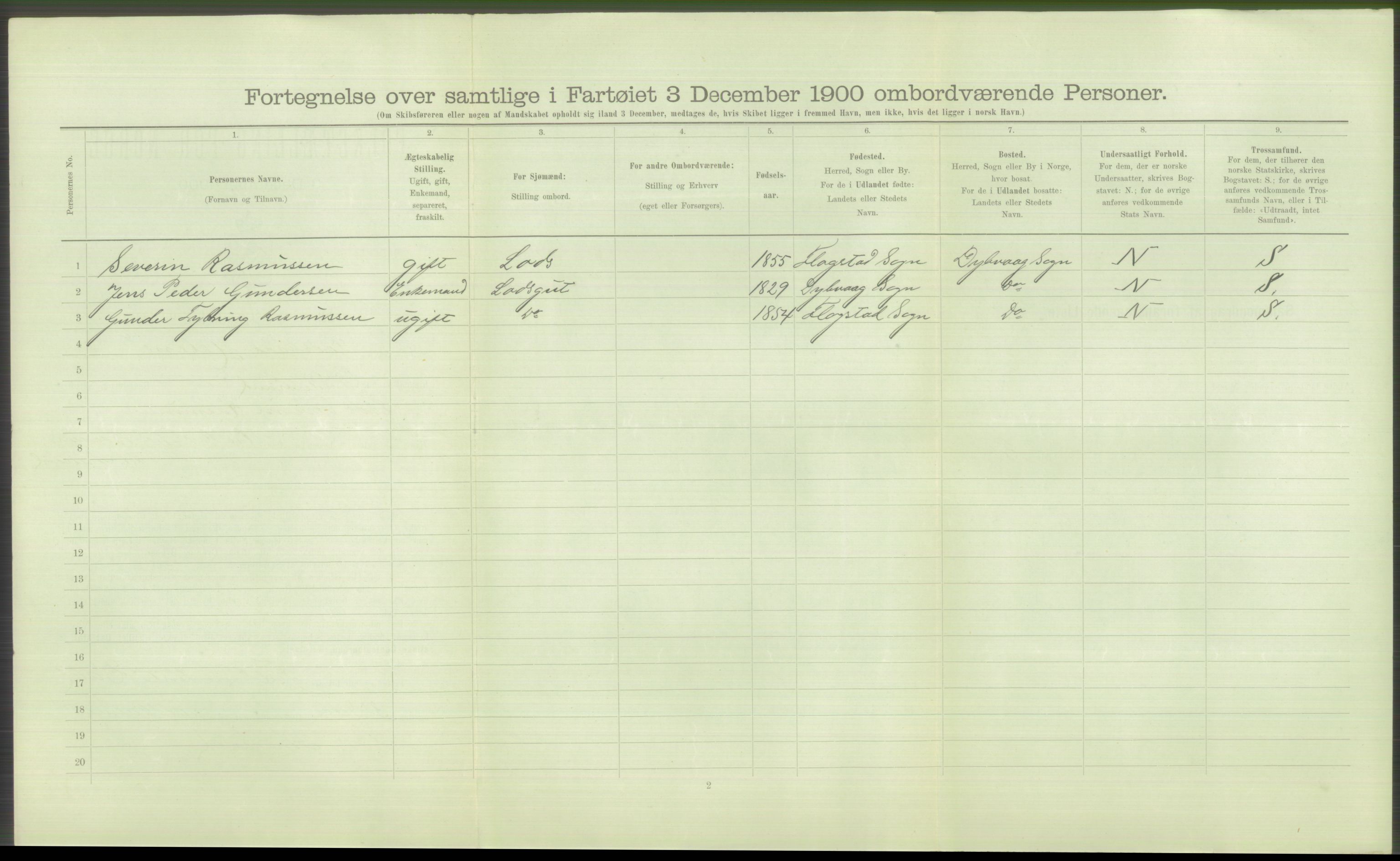 RA, Folketelling 1900 - skipslister med personlister for skip i norske havner, utenlandske havner og til havs, 1900, s. 706