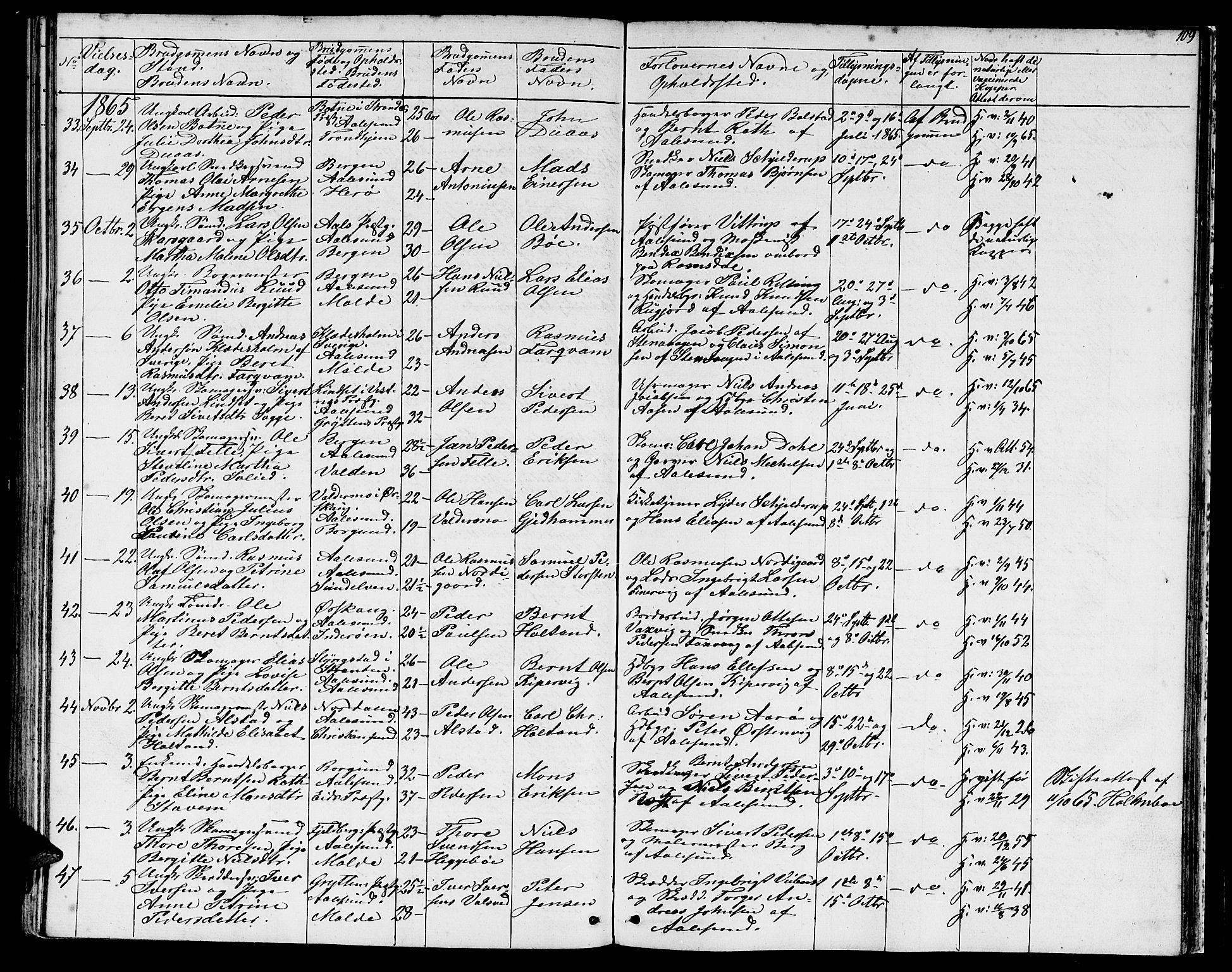 Ministerialprotokoller, klokkerbøker og fødselsregistre - Møre og Romsdal, AV/SAT-A-1454/529/L0464: Klokkerbok nr. 529C01, 1855-1867, s. 109