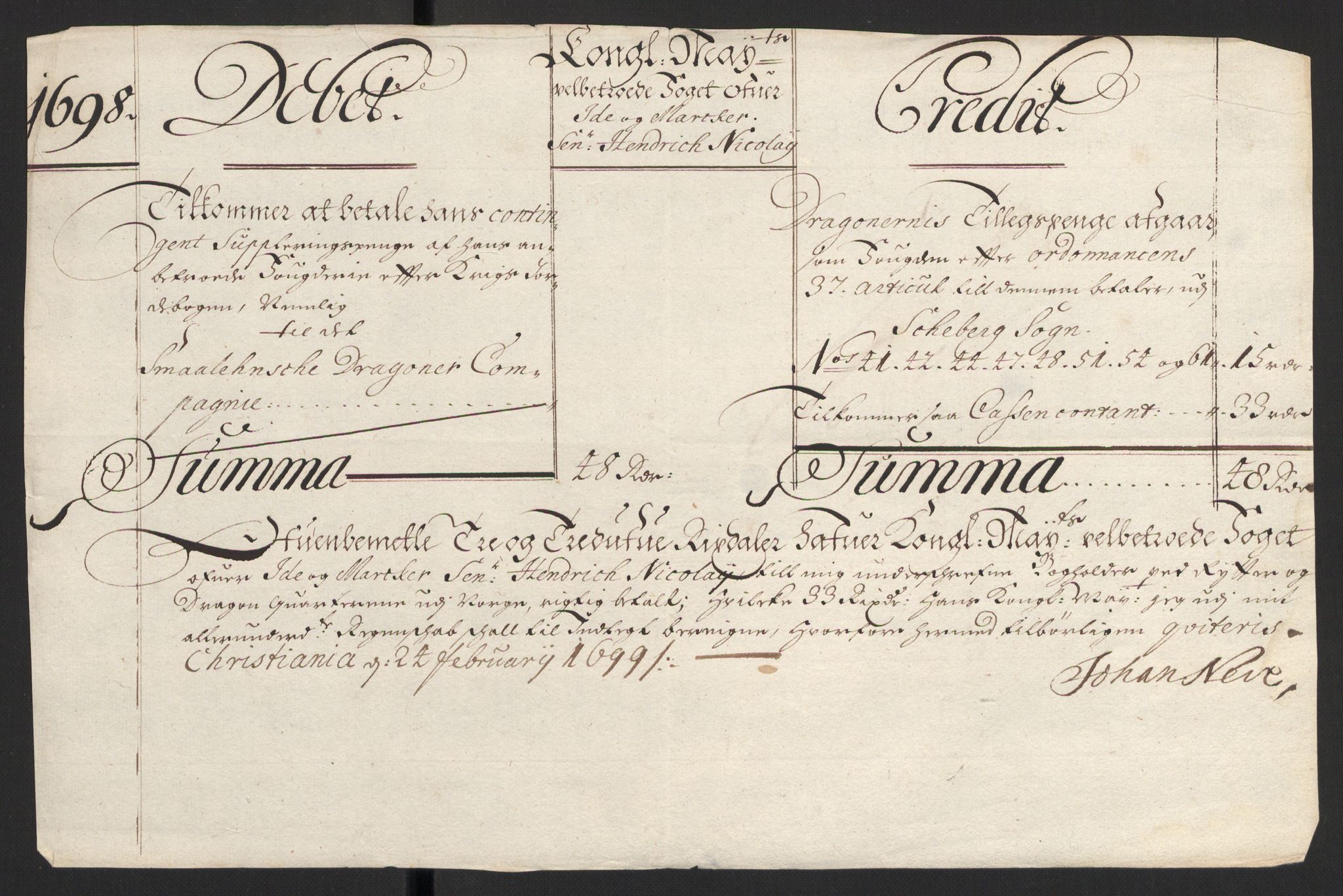 Rentekammeret inntil 1814, Reviderte regnskaper, Fogderegnskap, AV/RA-EA-4092/R01/L0013: Fogderegnskap Idd og Marker, 1696-1698, s. 363