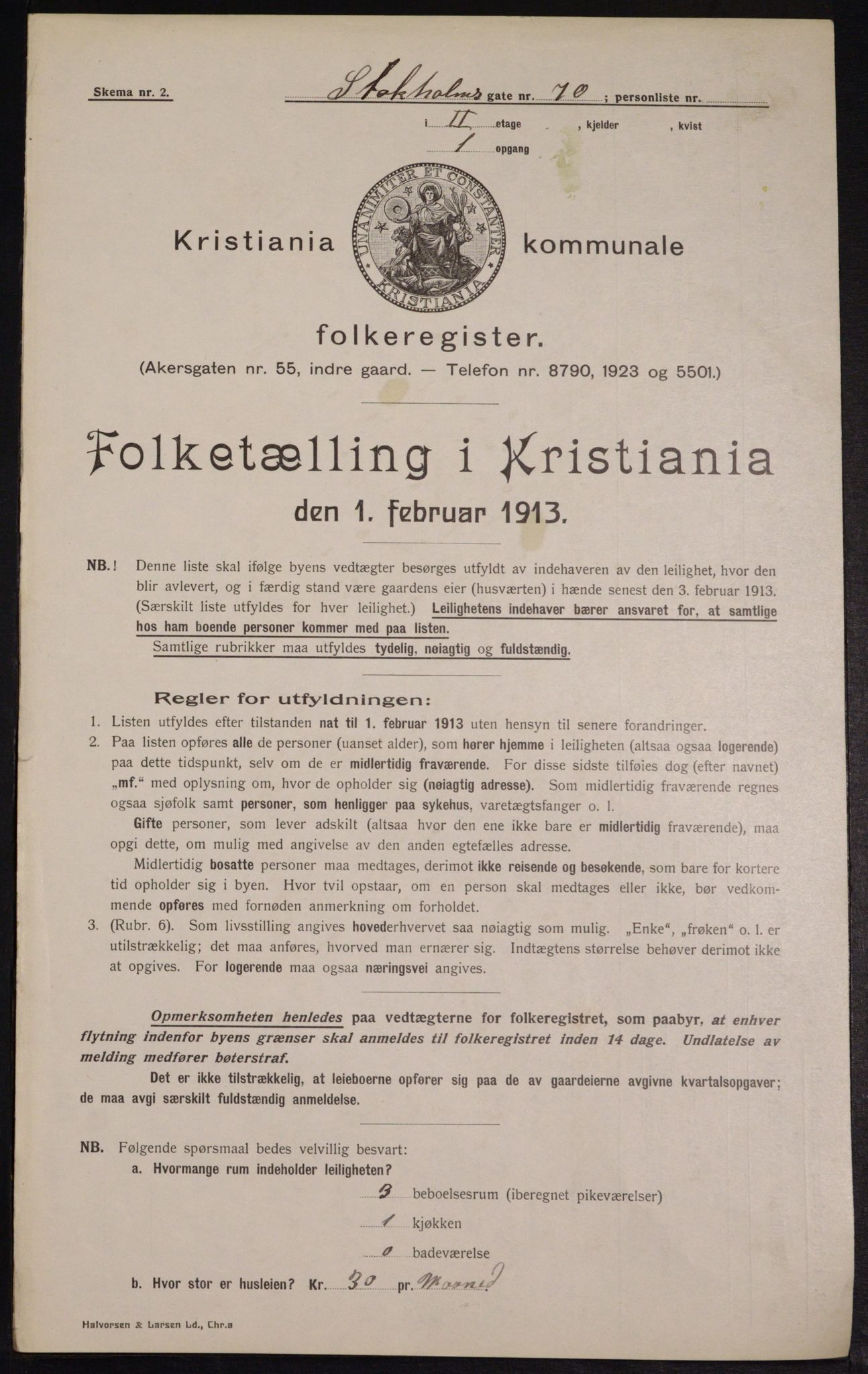 OBA, Kommunal folketelling 1.2.1913 for Kristiania, 1913, s. 102661