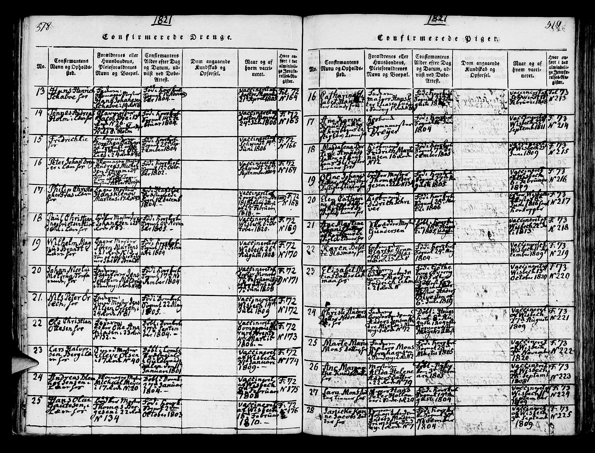 Korskirken sokneprestembete, SAB/A-76101/H/Hab: Klokkerbok nr. A 1b, 1815-1821, s. 518-519
