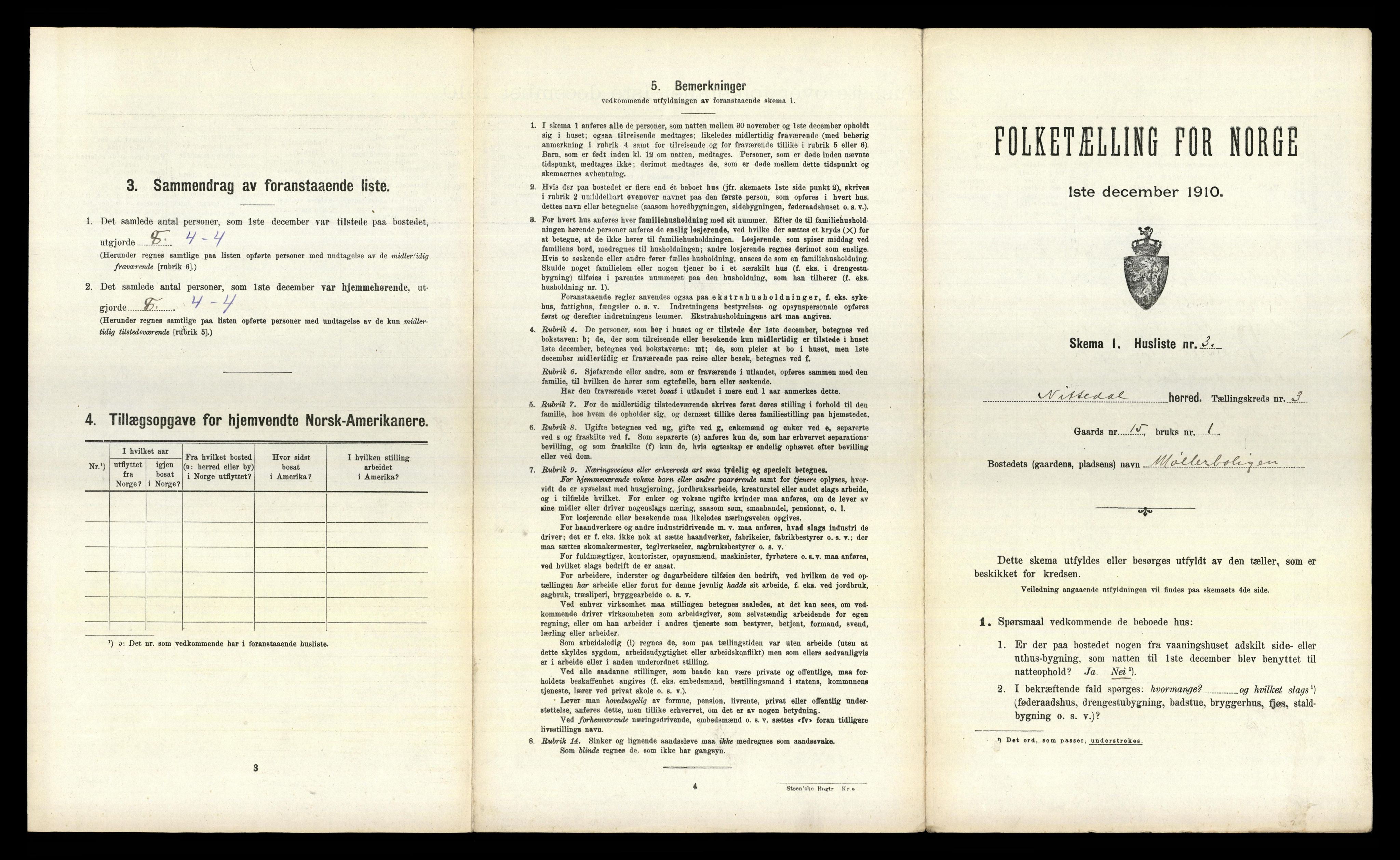 RA, Folketelling 1910 for 0233 Nittedal herred, 1910, s. 445