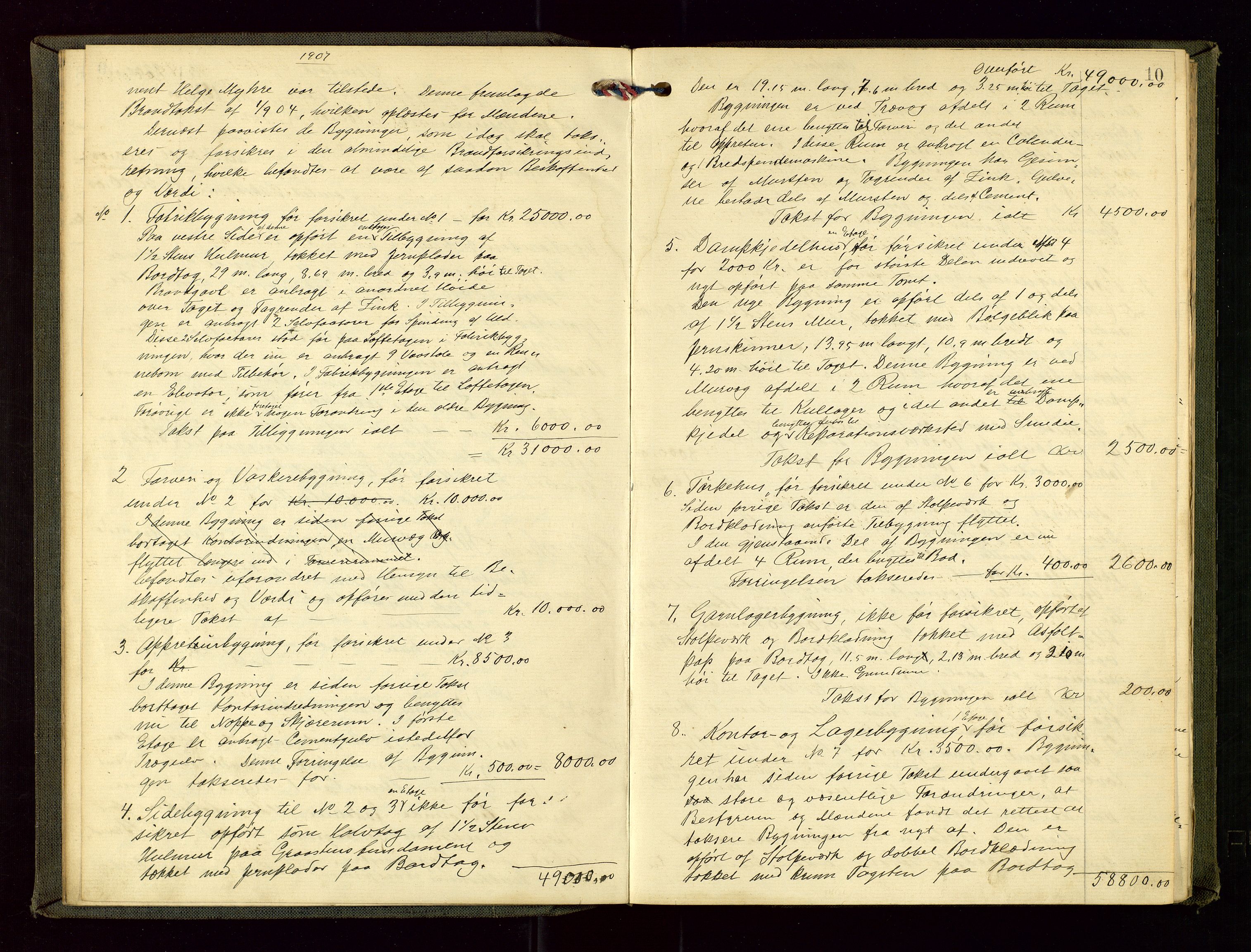 Time lensmannskontor, AV/SAST-A-100420/Goa/L0002: "Brandtakstprotokol", 1904-1920, s. 9b-10a