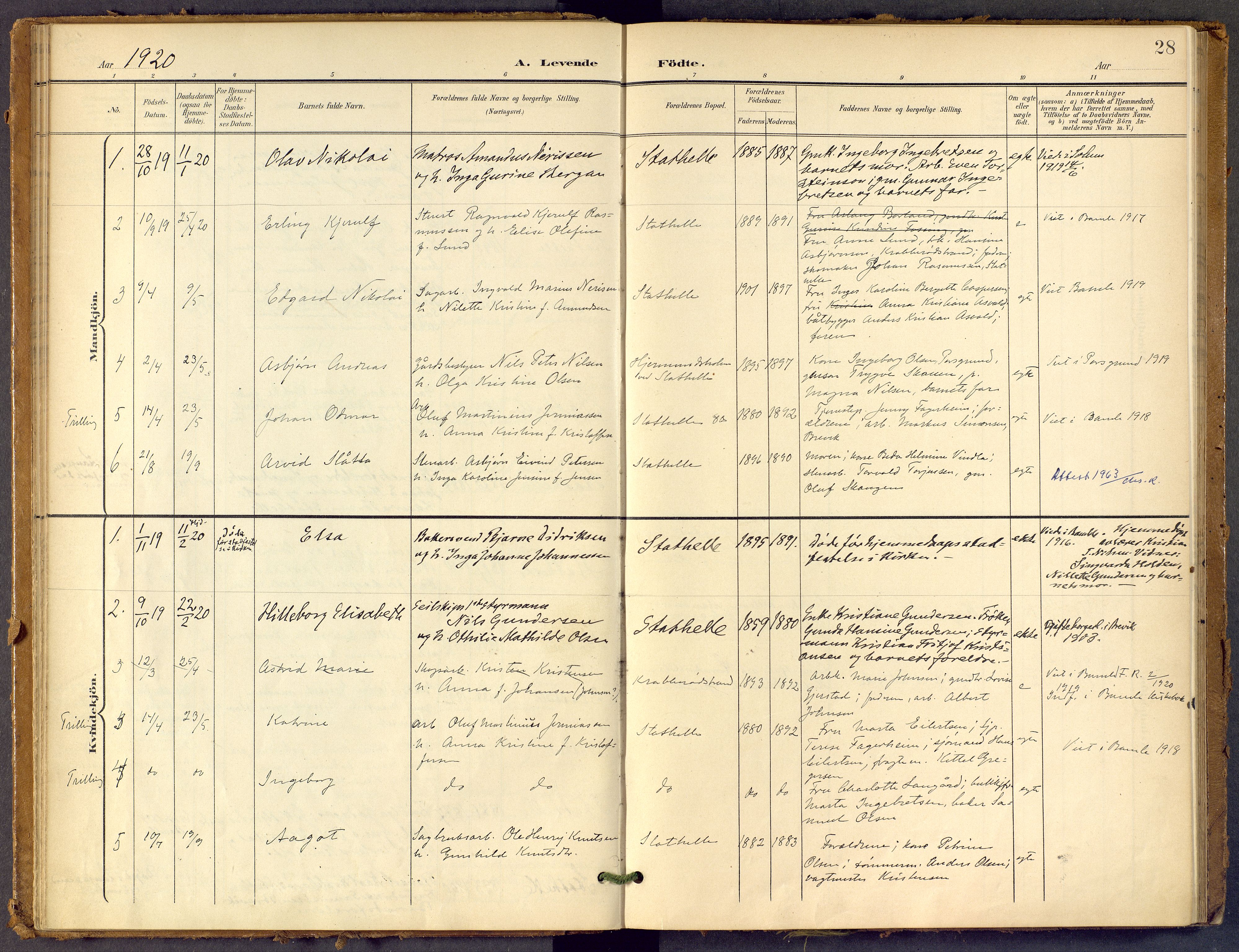 Bamble kirkebøker, SAKO/A-253/F/Fb/L0002: Ministerialbok nr. II 2, 1900-1921, s. 28