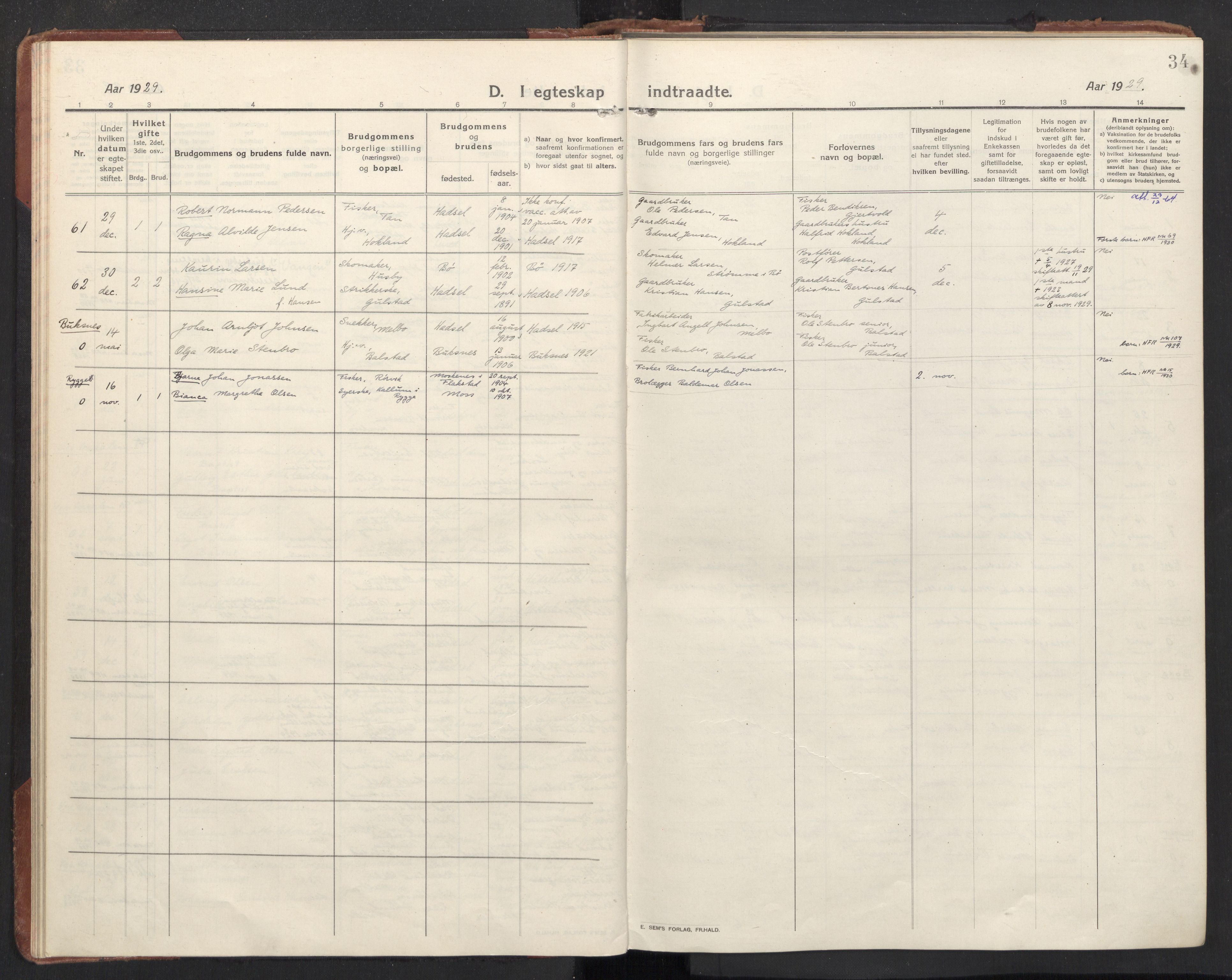 Ministerialprotokoller, klokkerbøker og fødselsregistre - Nordland, AV/SAT-A-1459/888/L1269: Klokkerbok nr. 888C11, 1913-1937, s. 34