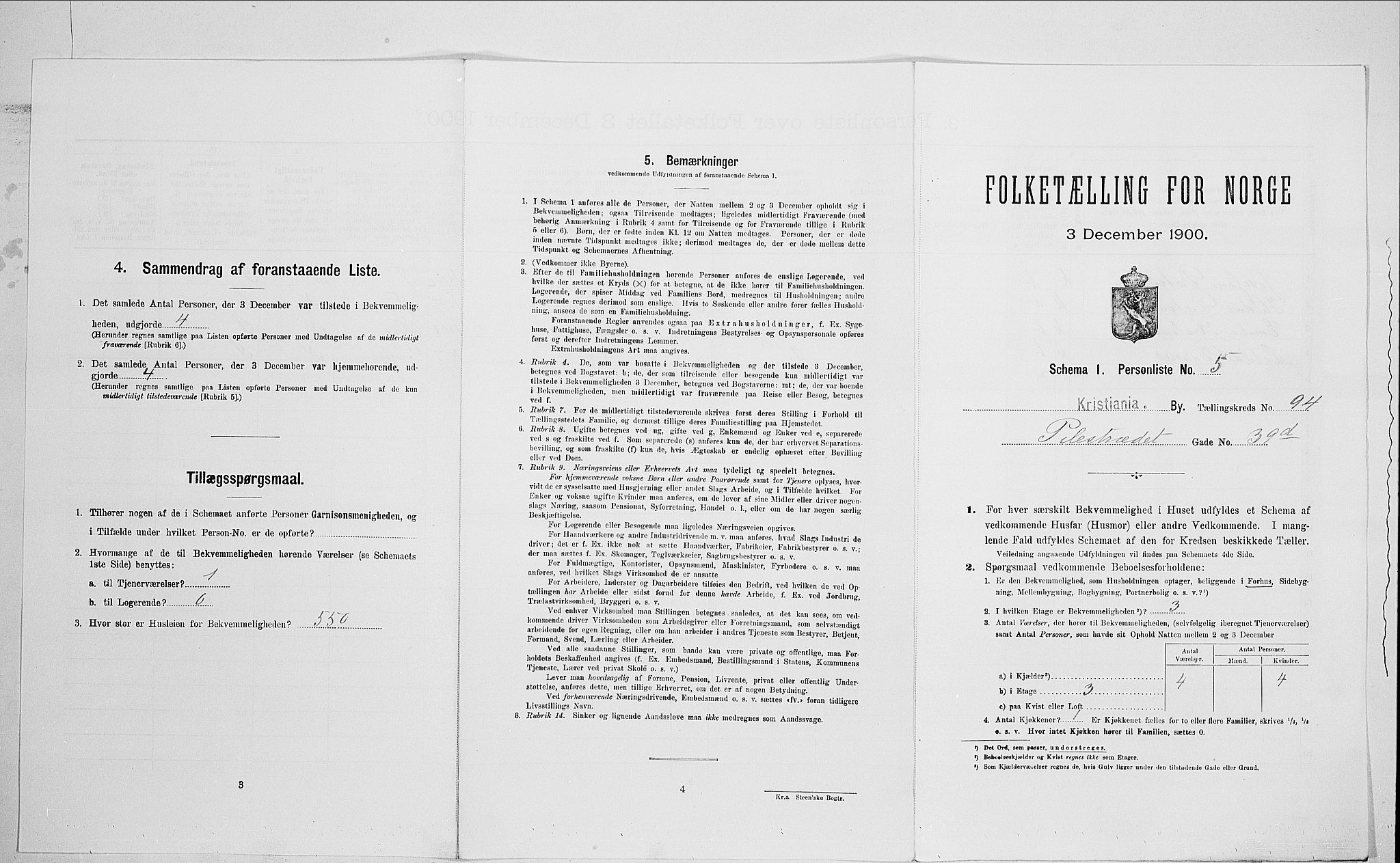 SAO, Folketelling 1900 for 0301 Kristiania kjøpstad, 1900, s. 71500