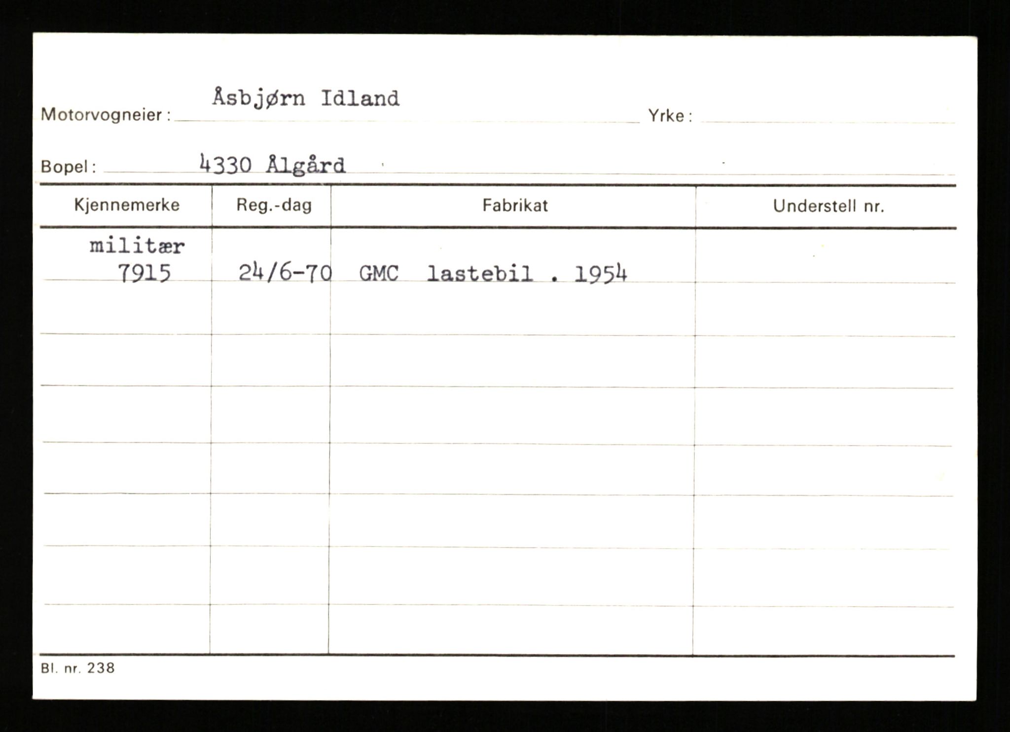 Stavanger trafikkstasjon, AV/SAST-A-101942/0/G/L0002: Registreringsnummer: 5791 - 10405, 1930-1971, s. 1079