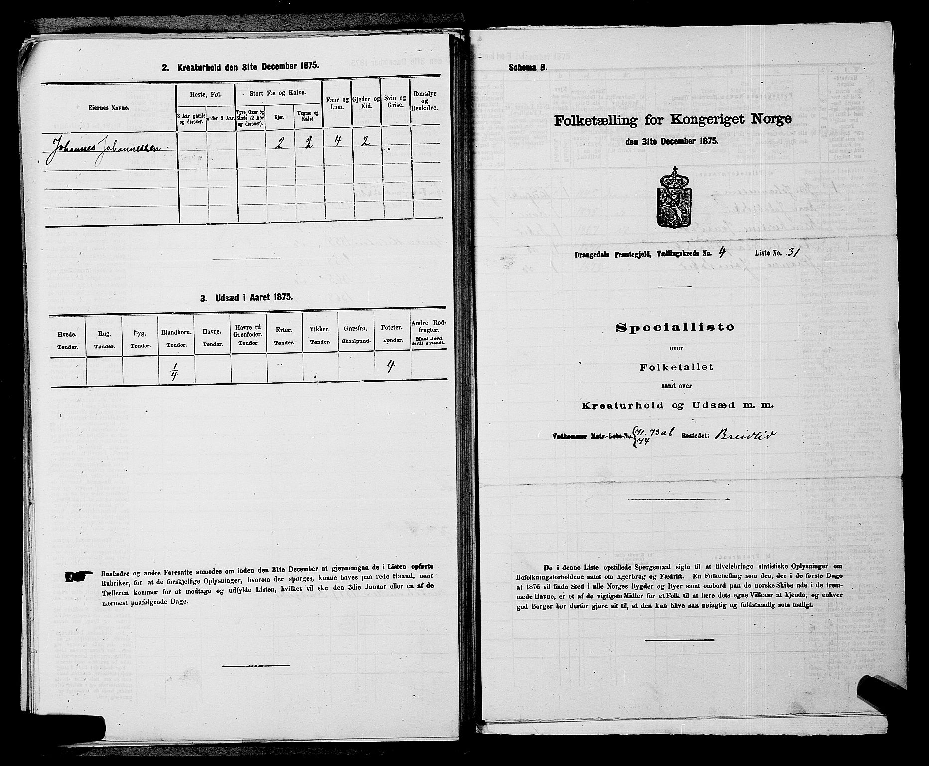 SAKO, Folketelling 1875 for 0817P Drangedal prestegjeld, 1875, s. 477