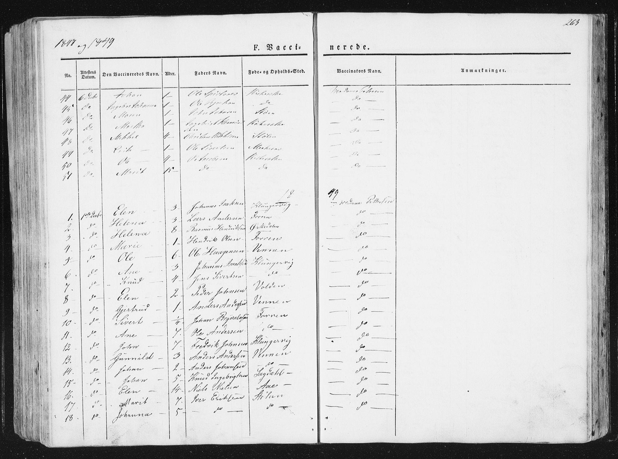 Ministerialprotokoller, klokkerbøker og fødselsregistre - Sør-Trøndelag, AV/SAT-A-1456/630/L0493: Ministerialbok nr. 630A06, 1841-1851, s. 263