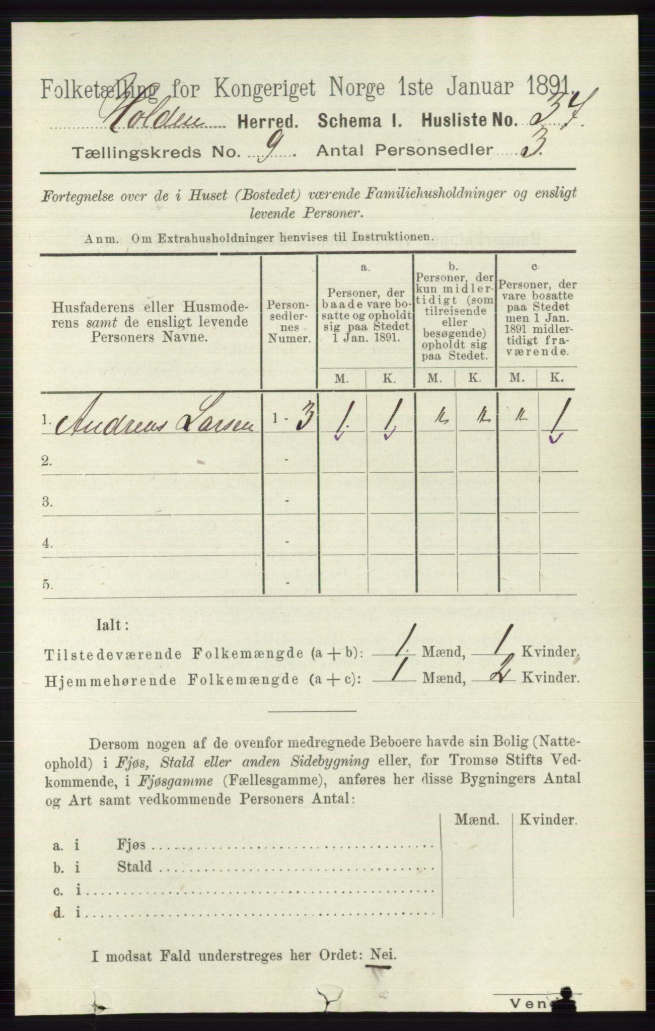 RA, Folketelling 1891 for 0819 Holla herred, 1891, s. 4084