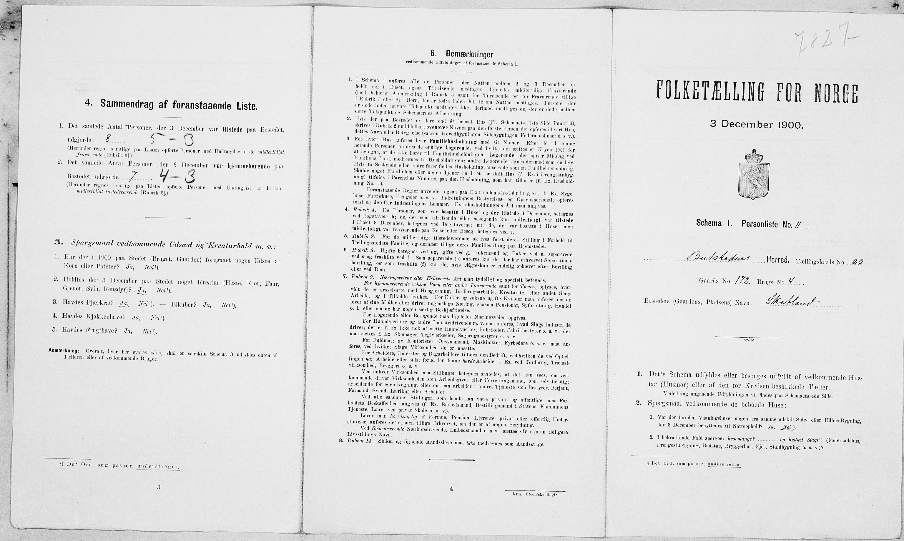 SAT, Folketelling 1900 for 1727 Beitstad herred, 1900, s. 1536