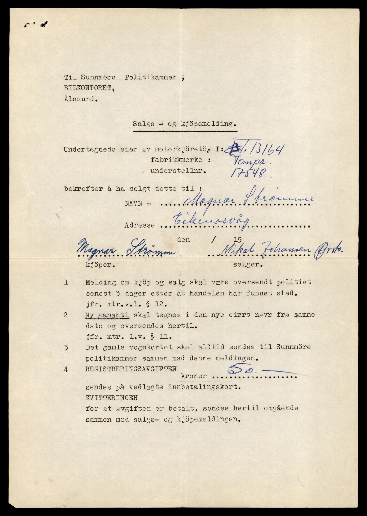 Møre og Romsdal vegkontor - Ålesund trafikkstasjon, AV/SAT-A-4099/F/Fe/L0037: Registreringskort for kjøretøy T 13031 - T 13179, 1927-1998, s. 2547