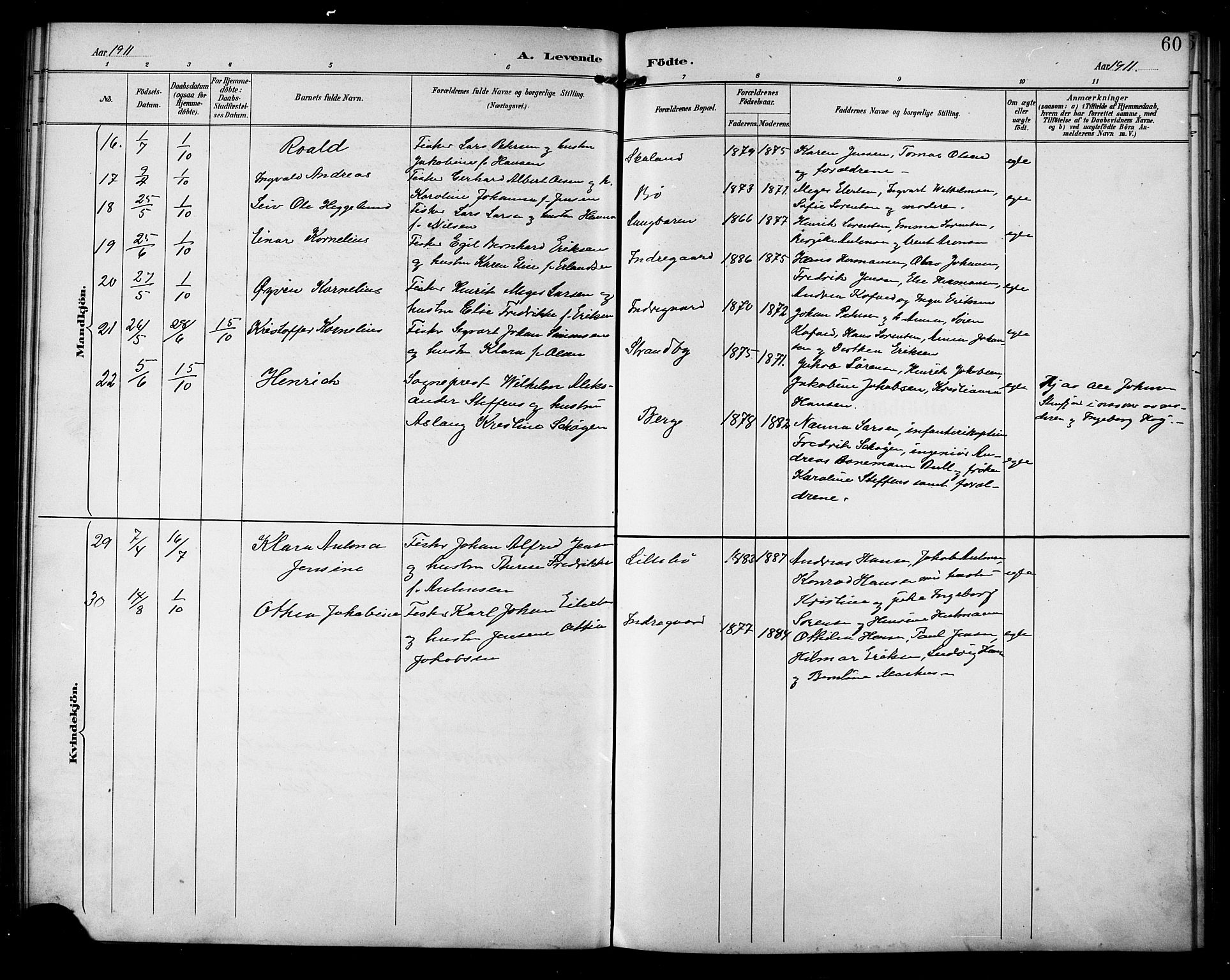 Berg sokneprestkontor, AV/SATØ-S-1318/G/Ga/Gab/L0005klokker: Klokkerbok nr. 5, 1898-1911, s. 60