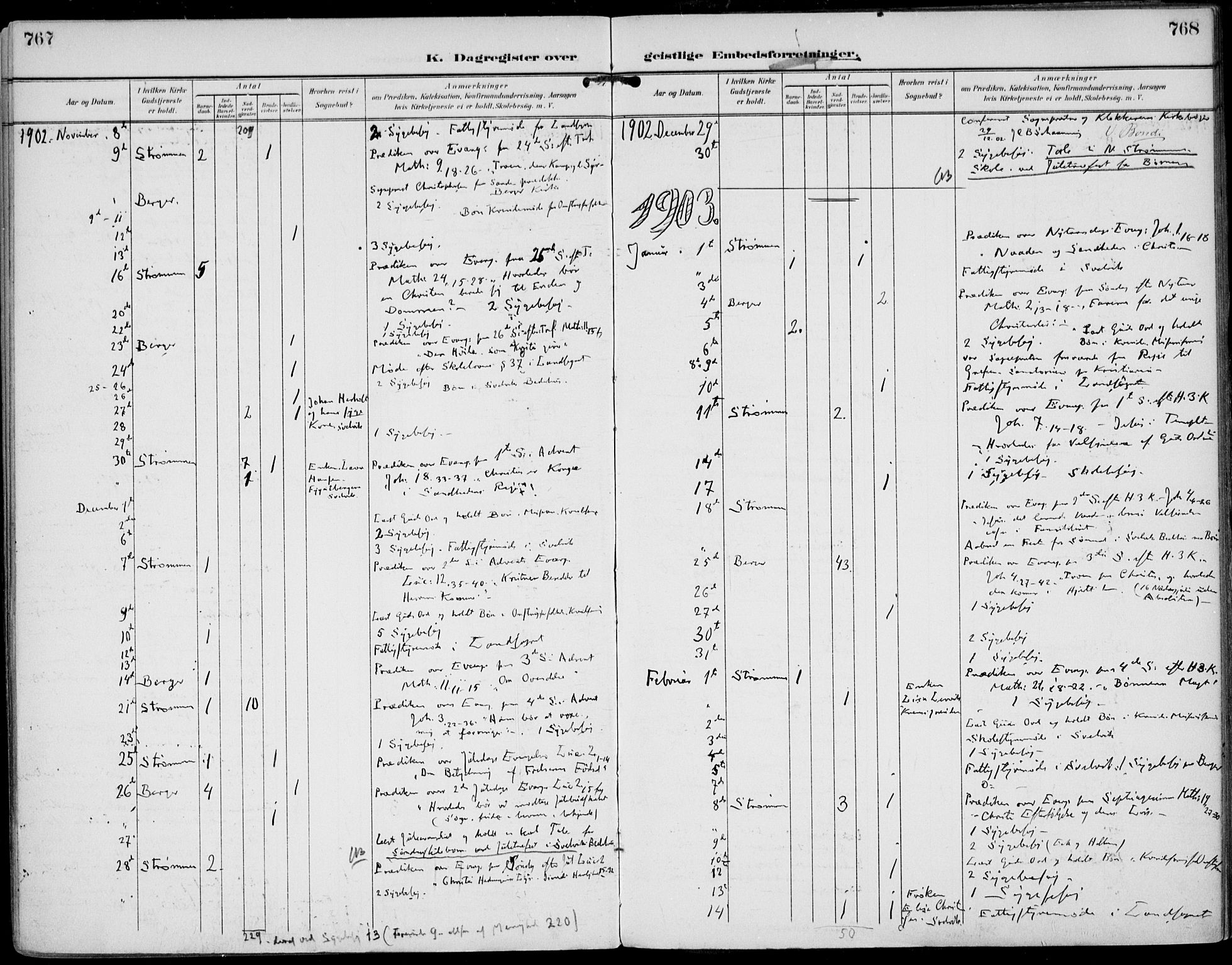 Strømm kirkebøker, AV/SAKO-A-322/F/Fa/L0005: Ministerialbok nr. I 5, 1898-1919, s. 767-768