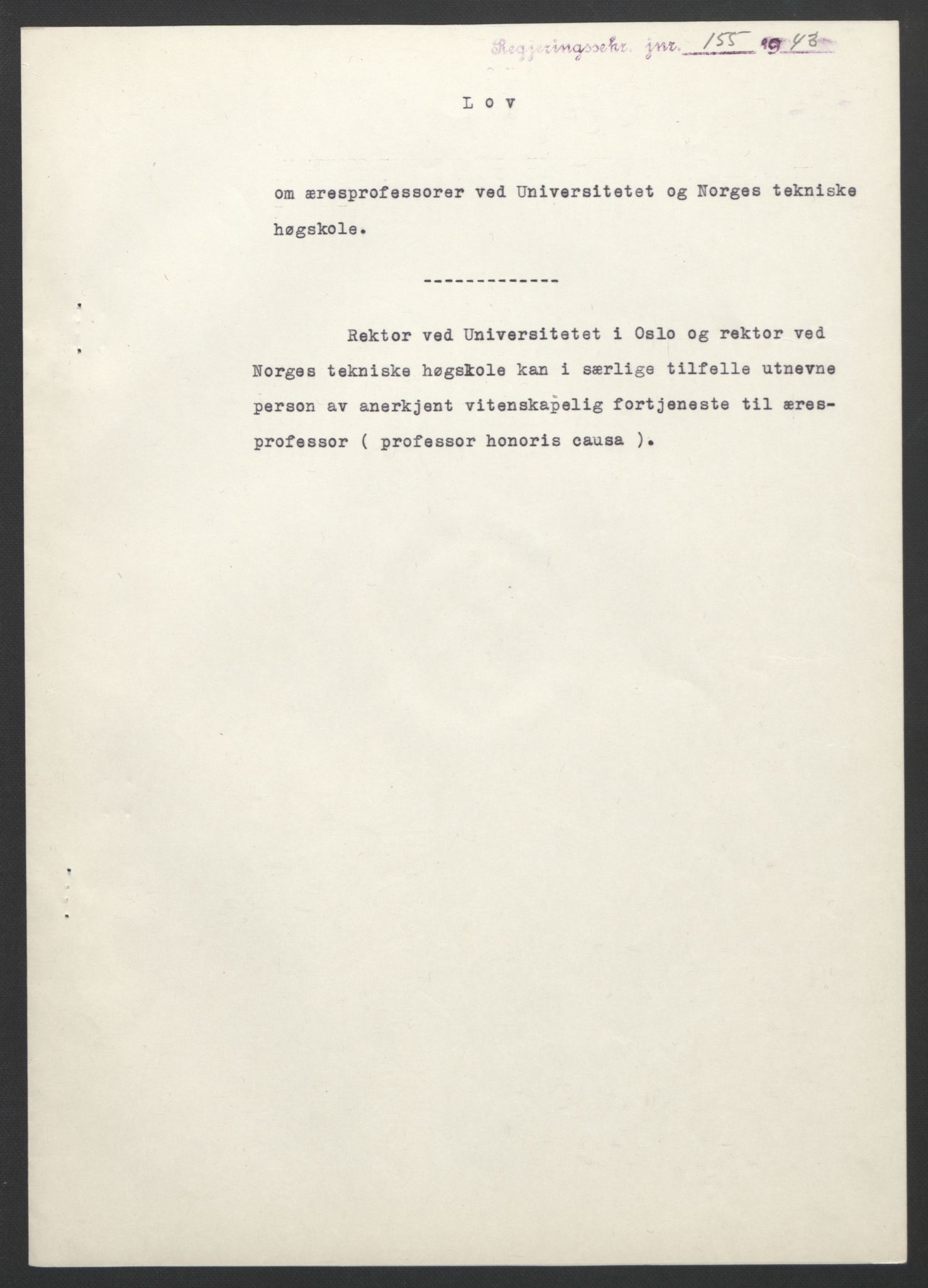 NS-administrasjonen 1940-1945 (Statsrådsekretariatet, de kommisariske statsråder mm), RA/S-4279/D/Db/L0099: Lover, 1943, s. 351