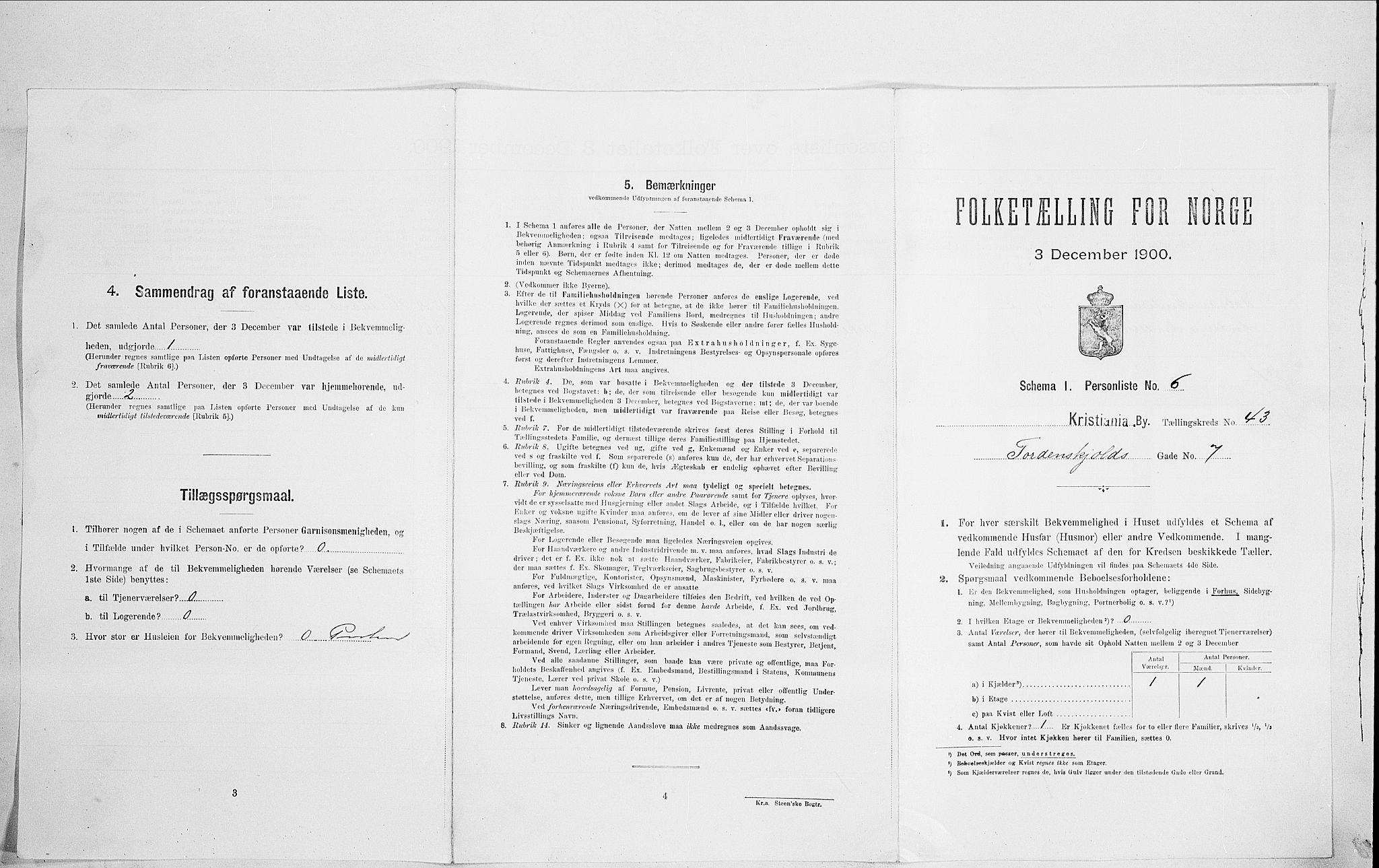 SAO, Folketelling 1900 for 0301 Kristiania kjøpstad, 1900, s. 102670