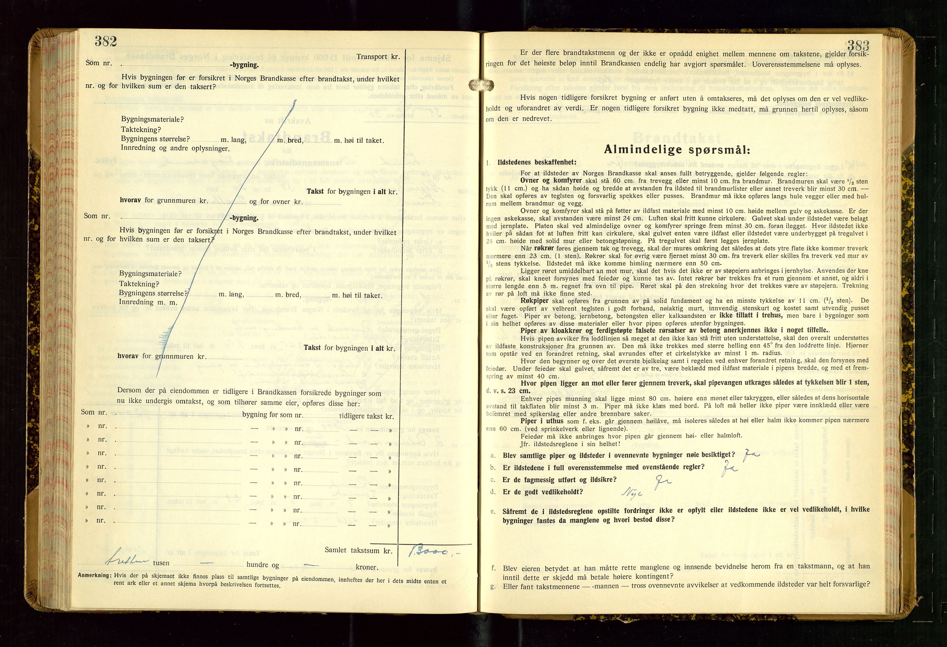 Lund lensmannskontor, AV/SAST-A-100303/Gob/L0006: "Brandtakstprotokoll", 1938-1951, s. 382-383