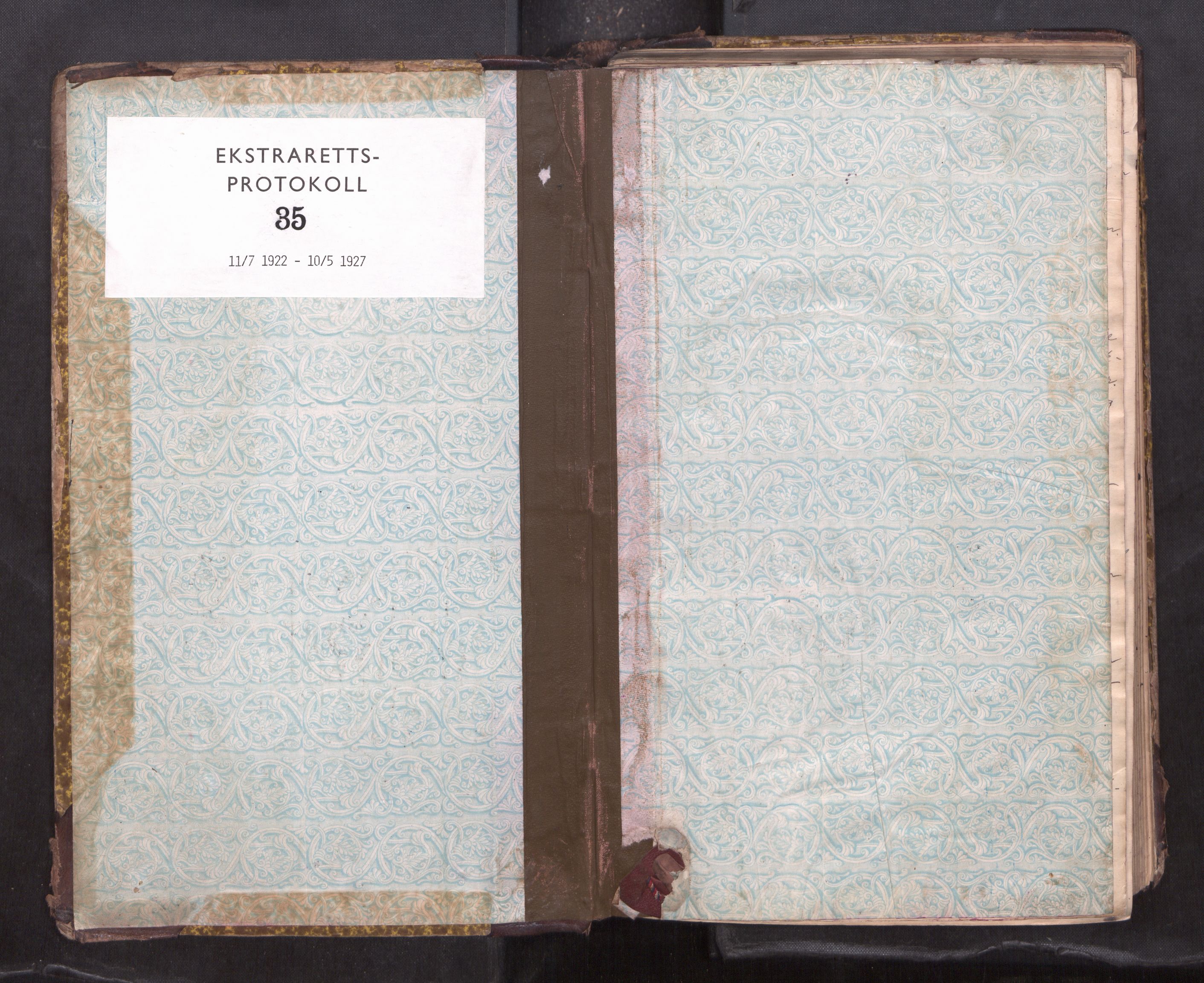 Vesterålen sorenskriveri, SAT/A-4180/1/1/1B/L0035: Ekstrarettsprotokoll, 1922-1927