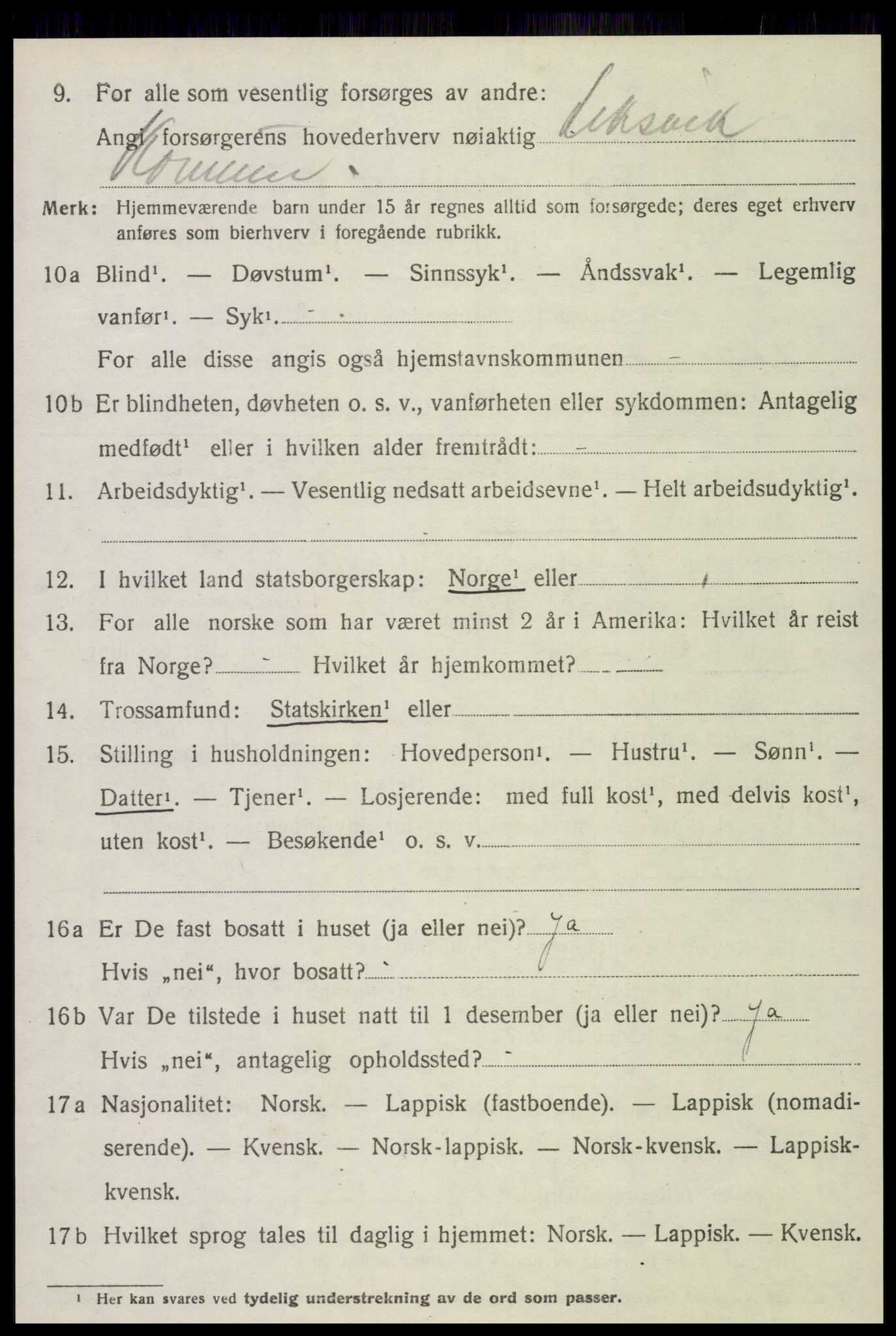 SAT, Folketelling 1920 for 1718 Leksvik herred, 1920, s. 3485