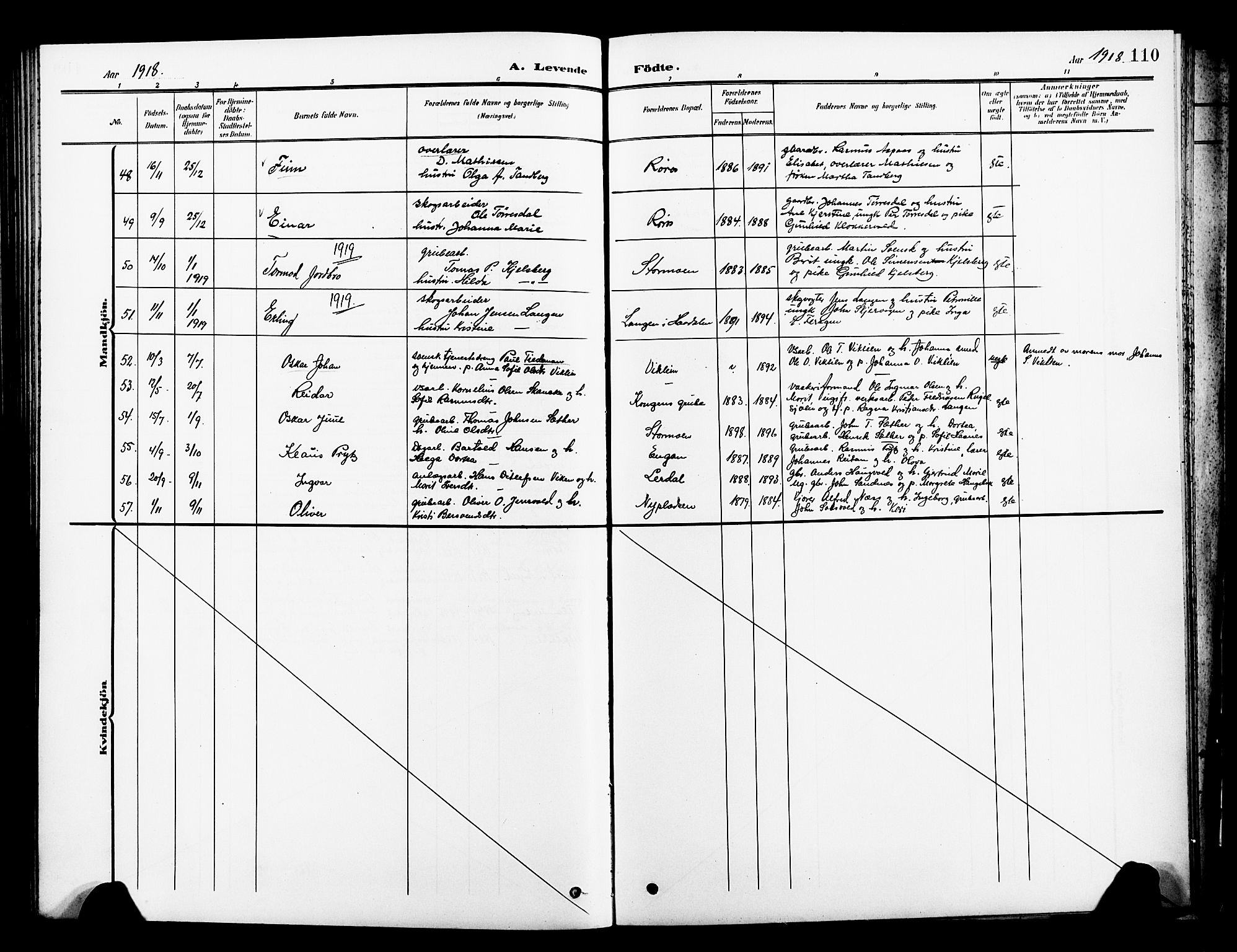 Ministerialprotokoller, klokkerbøker og fødselsregistre - Sør-Trøndelag, SAT/A-1456/681/L0942: Klokkerbok nr. 681C06, 1906-1925, s. 110