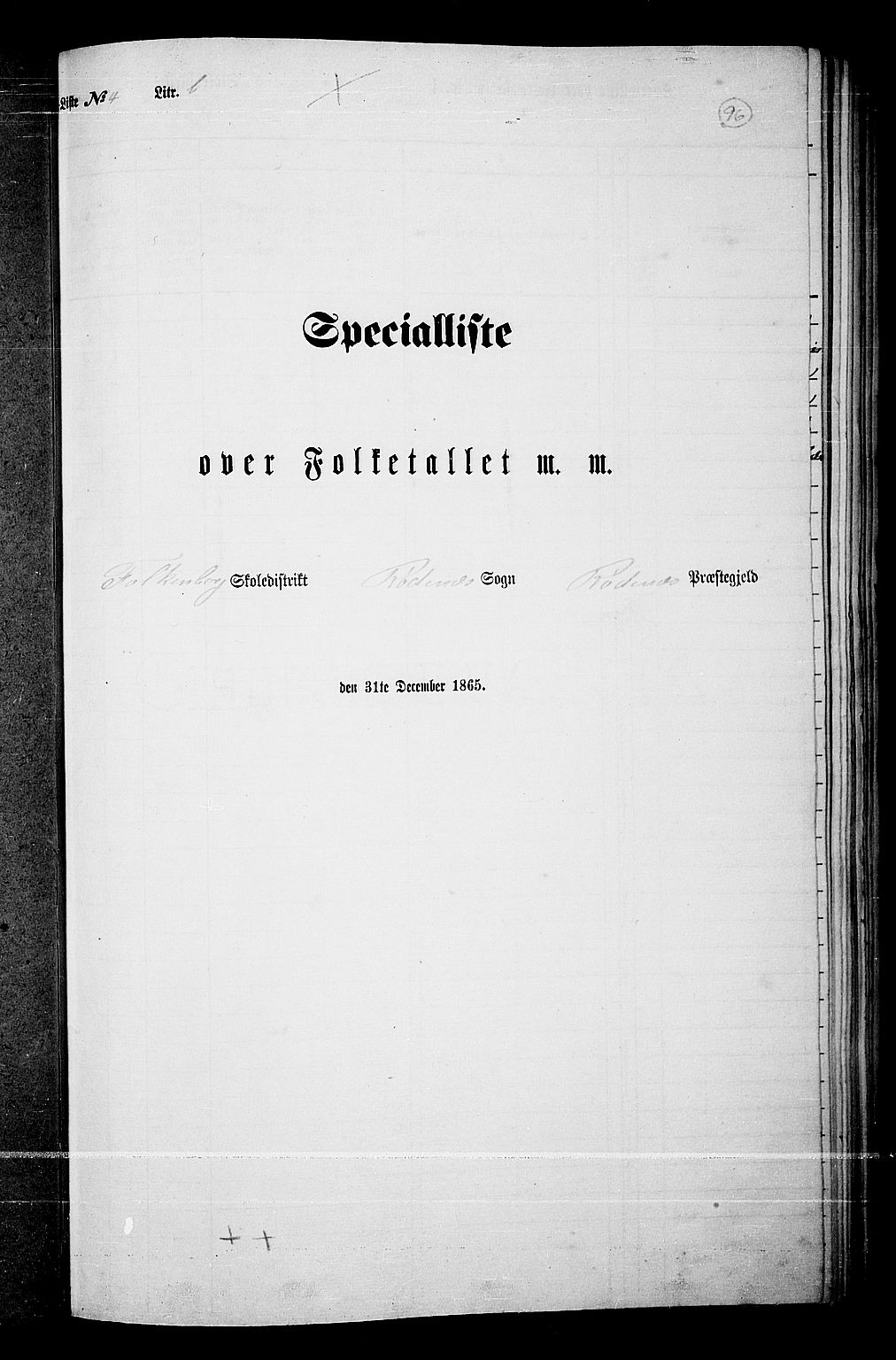 RA, Folketelling 1865 for 0120P Rødenes prestegjeld, 1865, s. 85