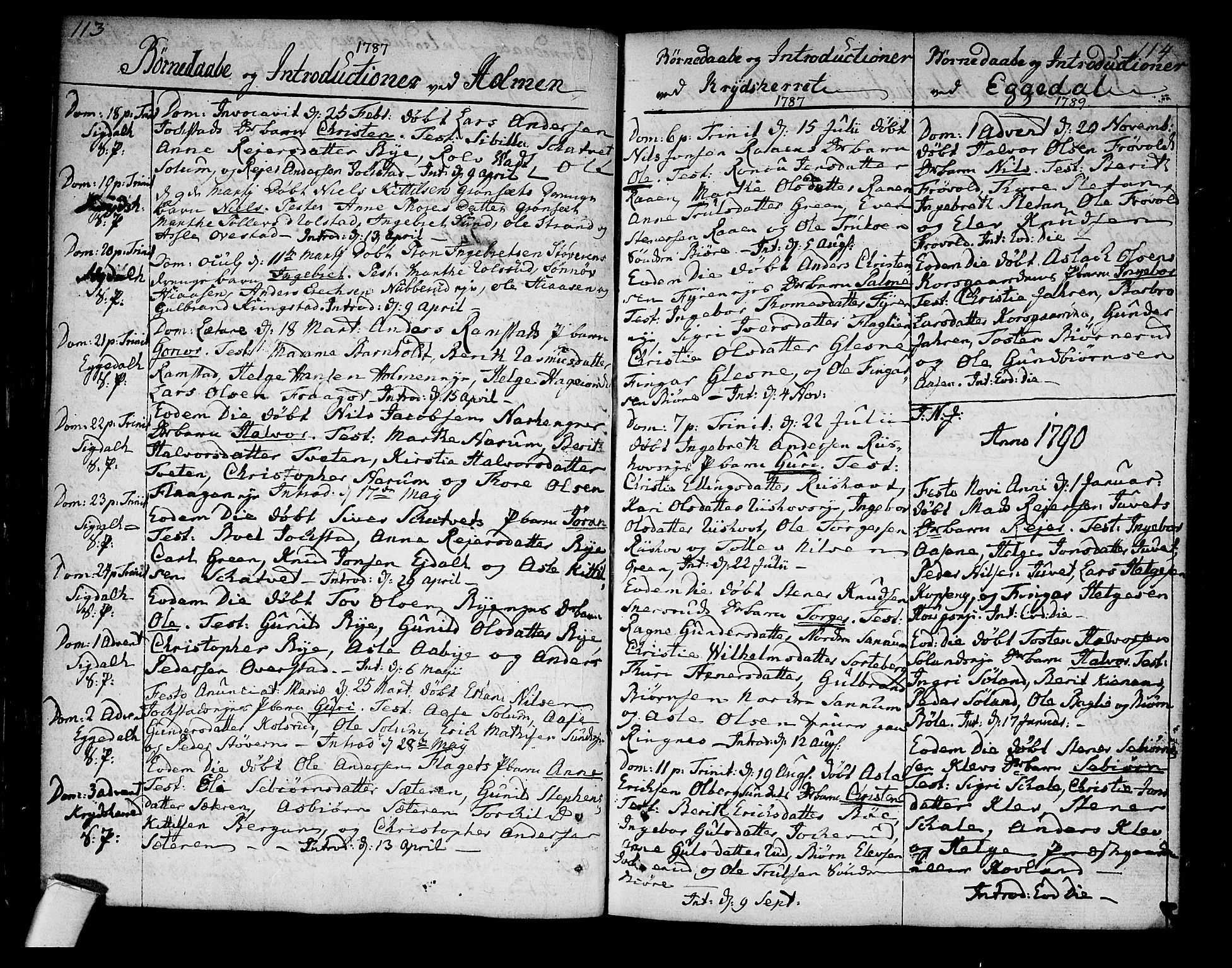 Sigdal kirkebøker, AV/SAKO-A-245/F/Fa/L0002: Ministerialbok nr. I 2, 1778-1792, s. 113-114