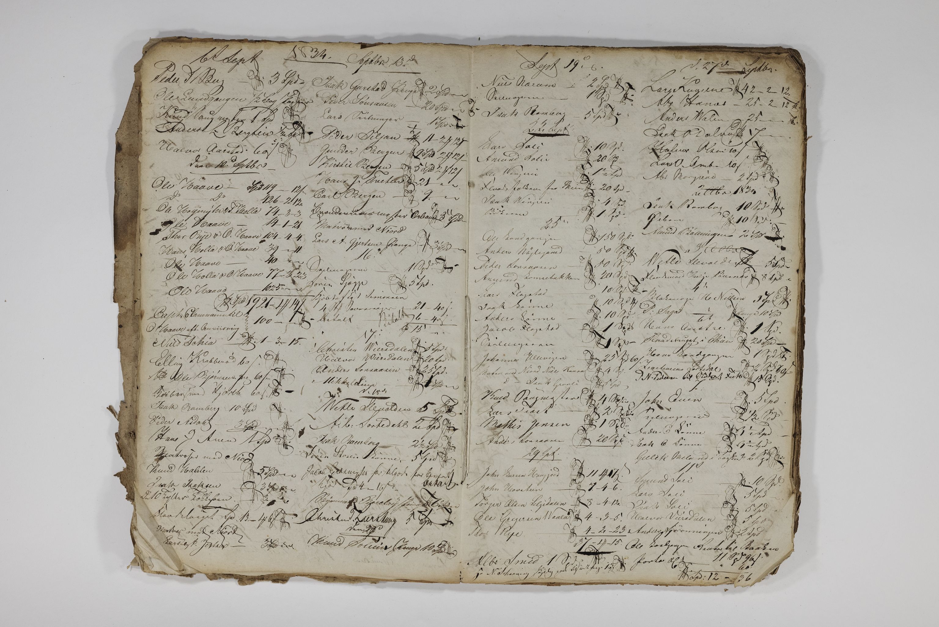 Blehr/ Kjellestad, TEMU/TGM-A-1212/R/Rl/L0004: Liste over utbetalinger, 1835-1838, s. 8