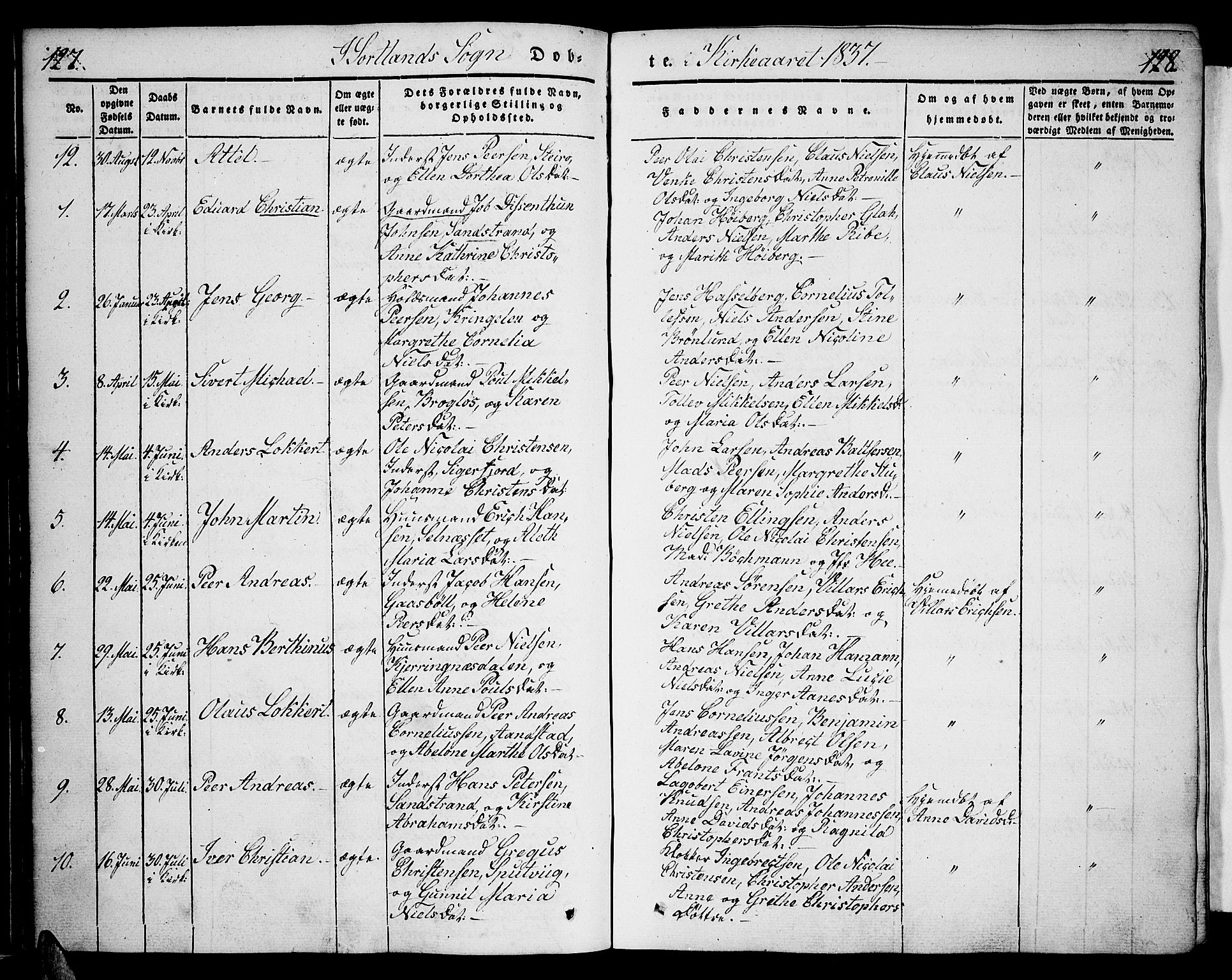 Ministerialprotokoller, klokkerbøker og fødselsregistre - Nordland, AV/SAT-A-1459/888/L1239: Ministerialbok nr. 888A06 /2, 1837-1848, s. 127-128