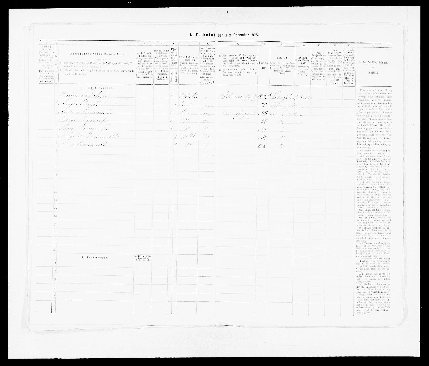 SAB, Folketelling 1875 for 1415P Lavik prestegjeld, 1875, s. 357