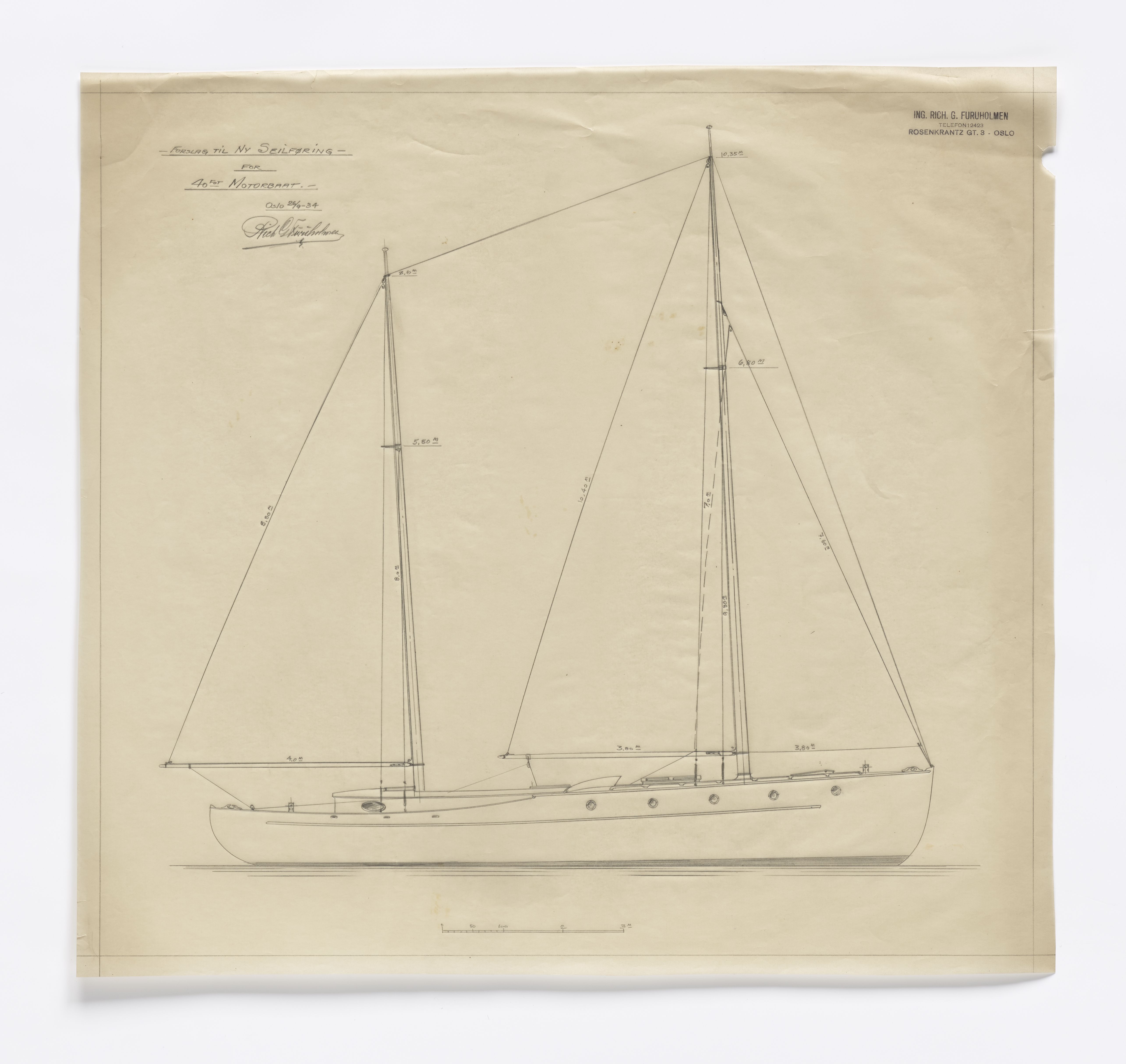 Furuholmen & Scheen, AFM/OM-1003/T/Ta/L0006/0001: Motorseiler / Furuholmen, 1934-1944