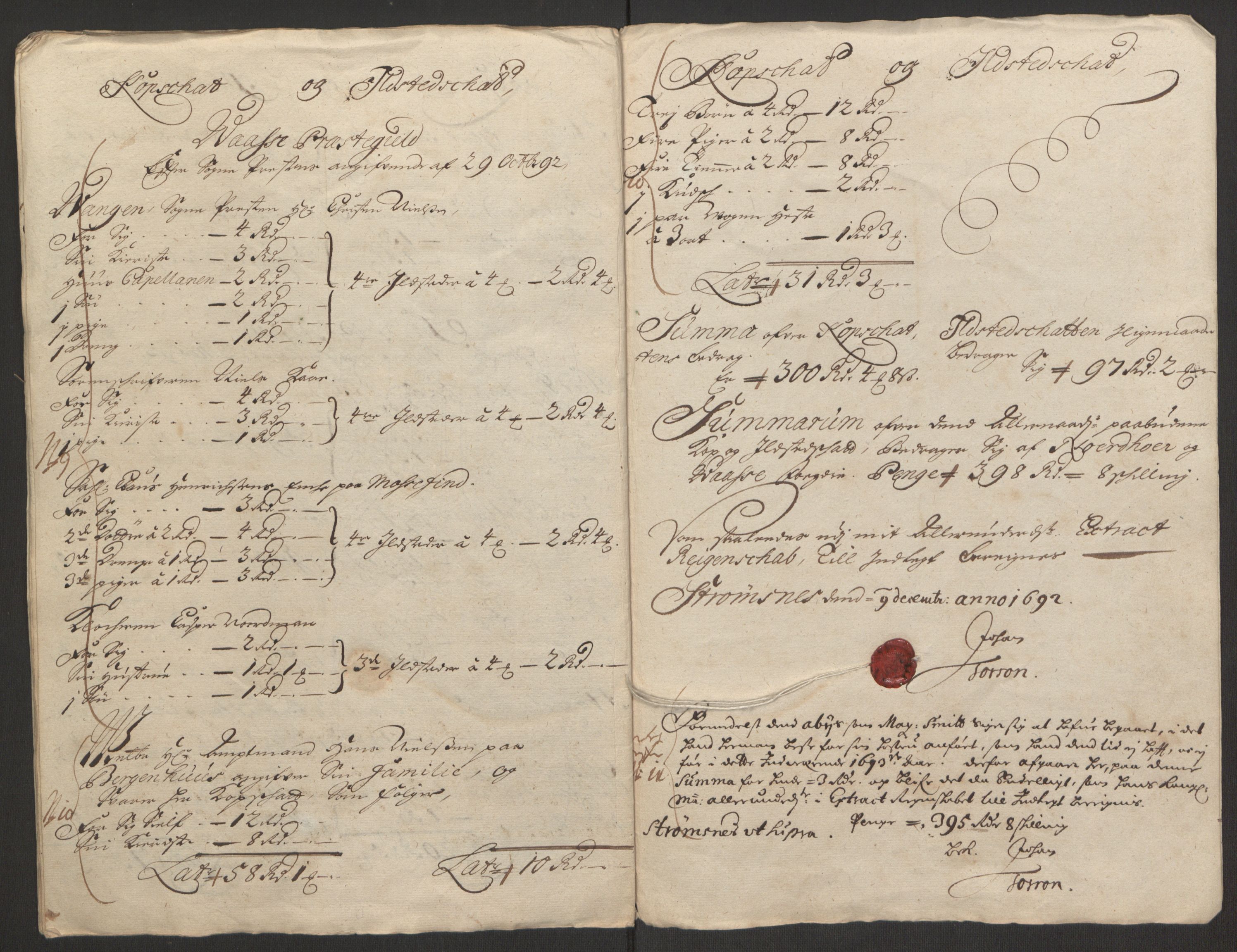 Rentekammeret inntil 1814, Reviderte regnskaper, Fogderegnskap, RA/EA-4092/R51/L3181: Fogderegnskap Nordhordland og Voss, 1691-1692, s. 313