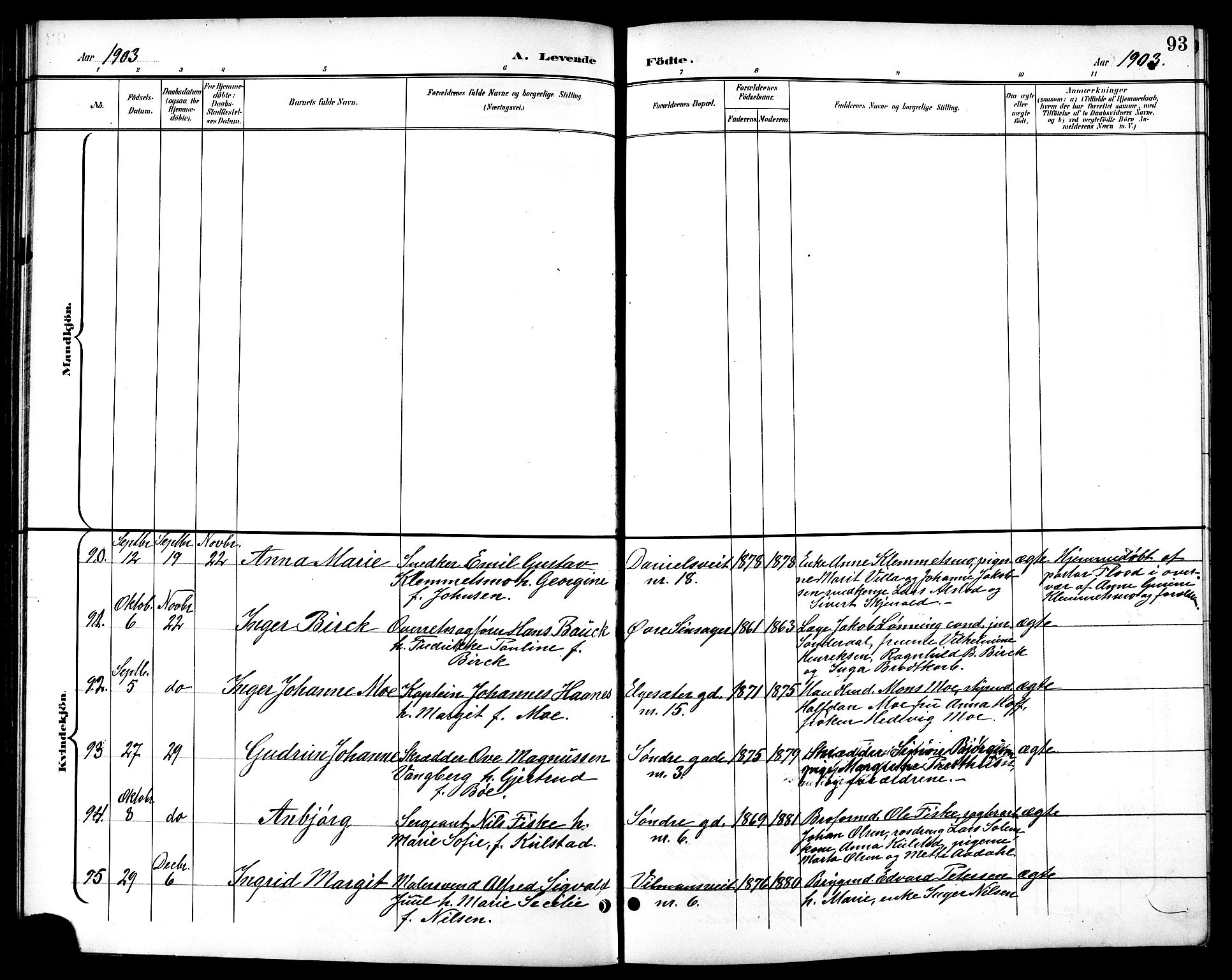 Ministerialprotokoller, klokkerbøker og fødselsregistre - Sør-Trøndelag, AV/SAT-A-1456/601/L0094: Klokkerbok nr. 601C12, 1898-1911, s. 93