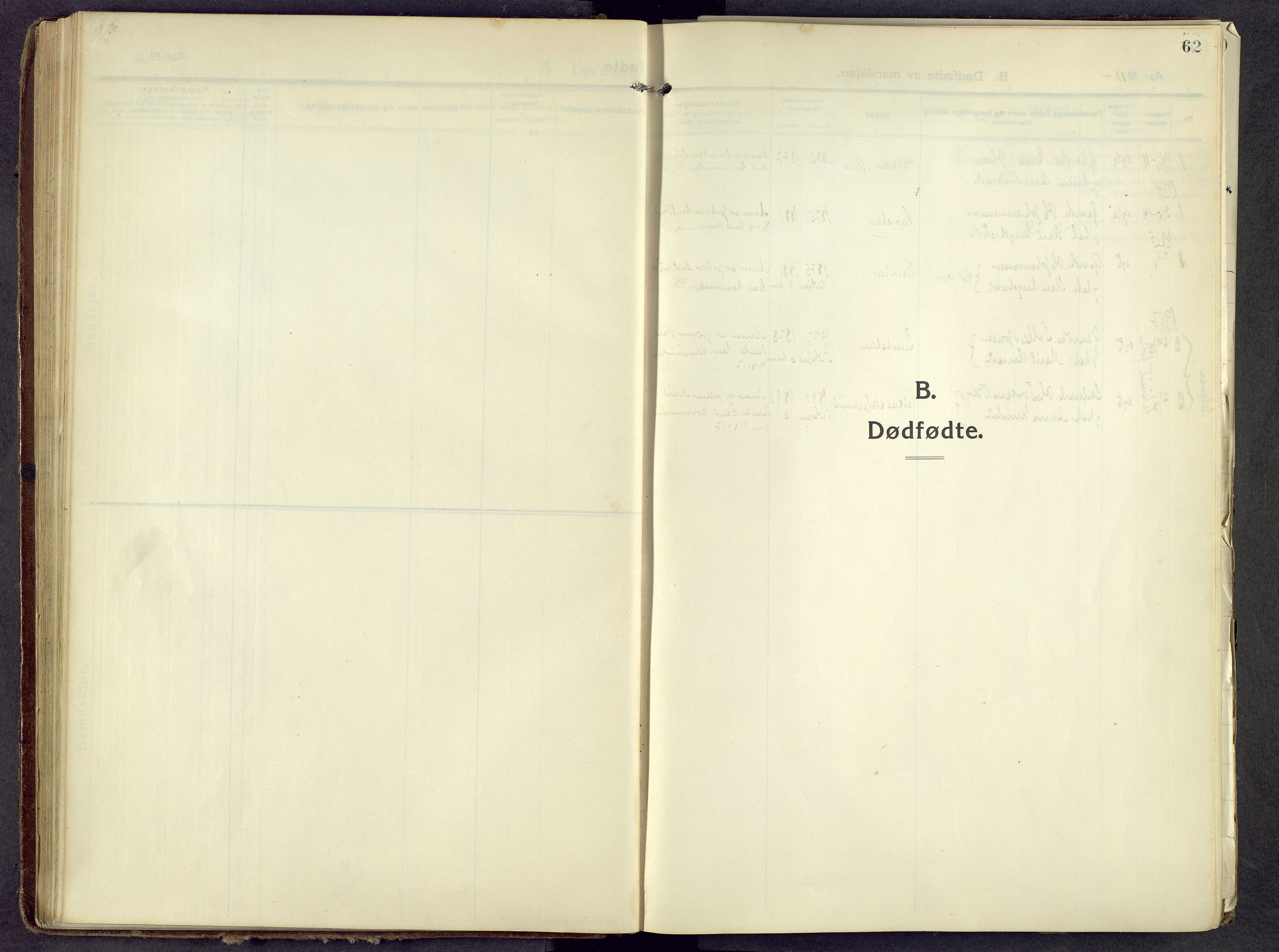 Øystre Slidre prestekontor, AV/SAH-PREST-138/H/Ha/Haa/L0006: Ministerialbok nr. 6, 1911-1931, s. 62