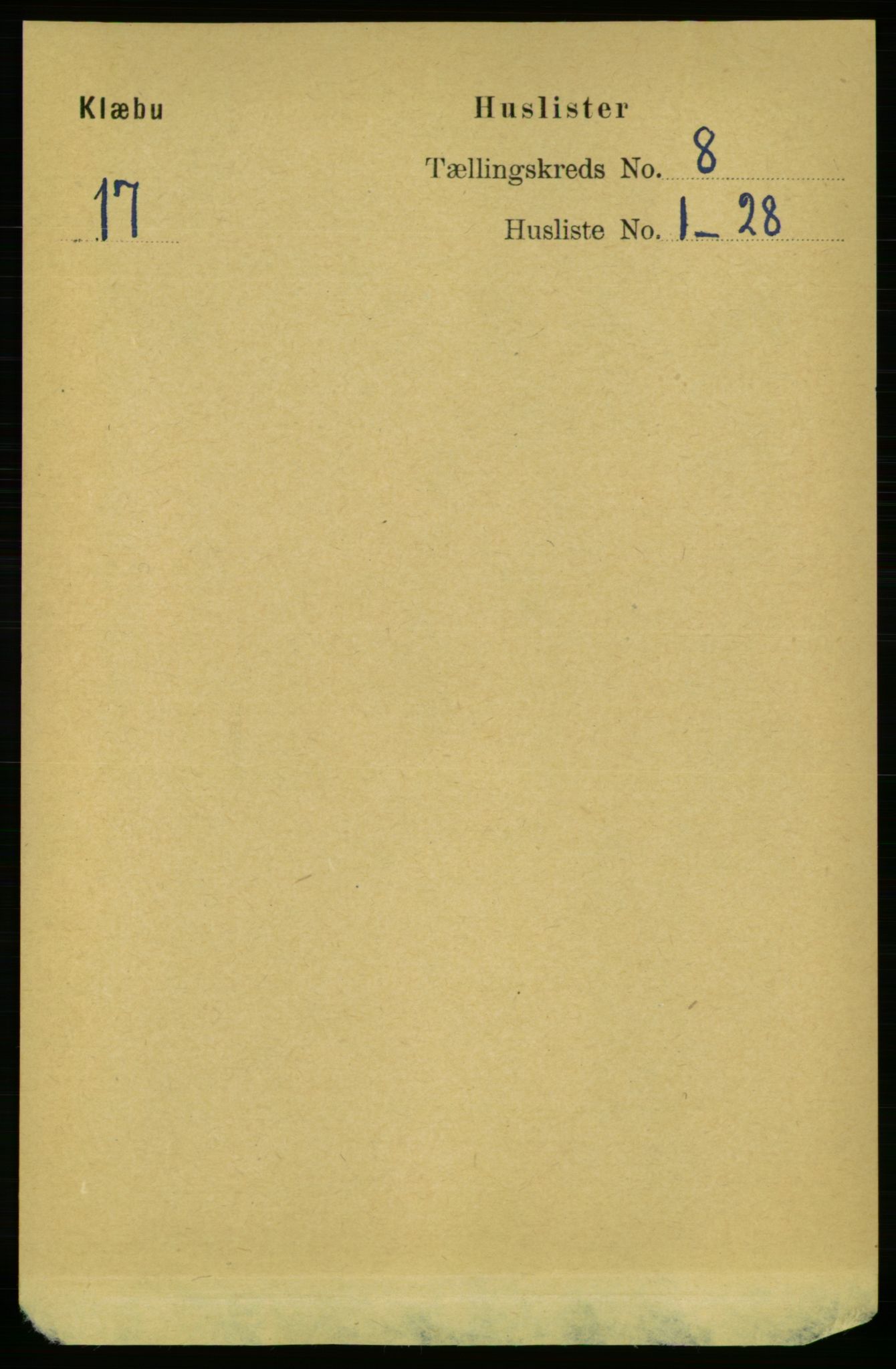 RA, Folketelling 1891 for 1662 Klæbu herred, 1891, s. 1523