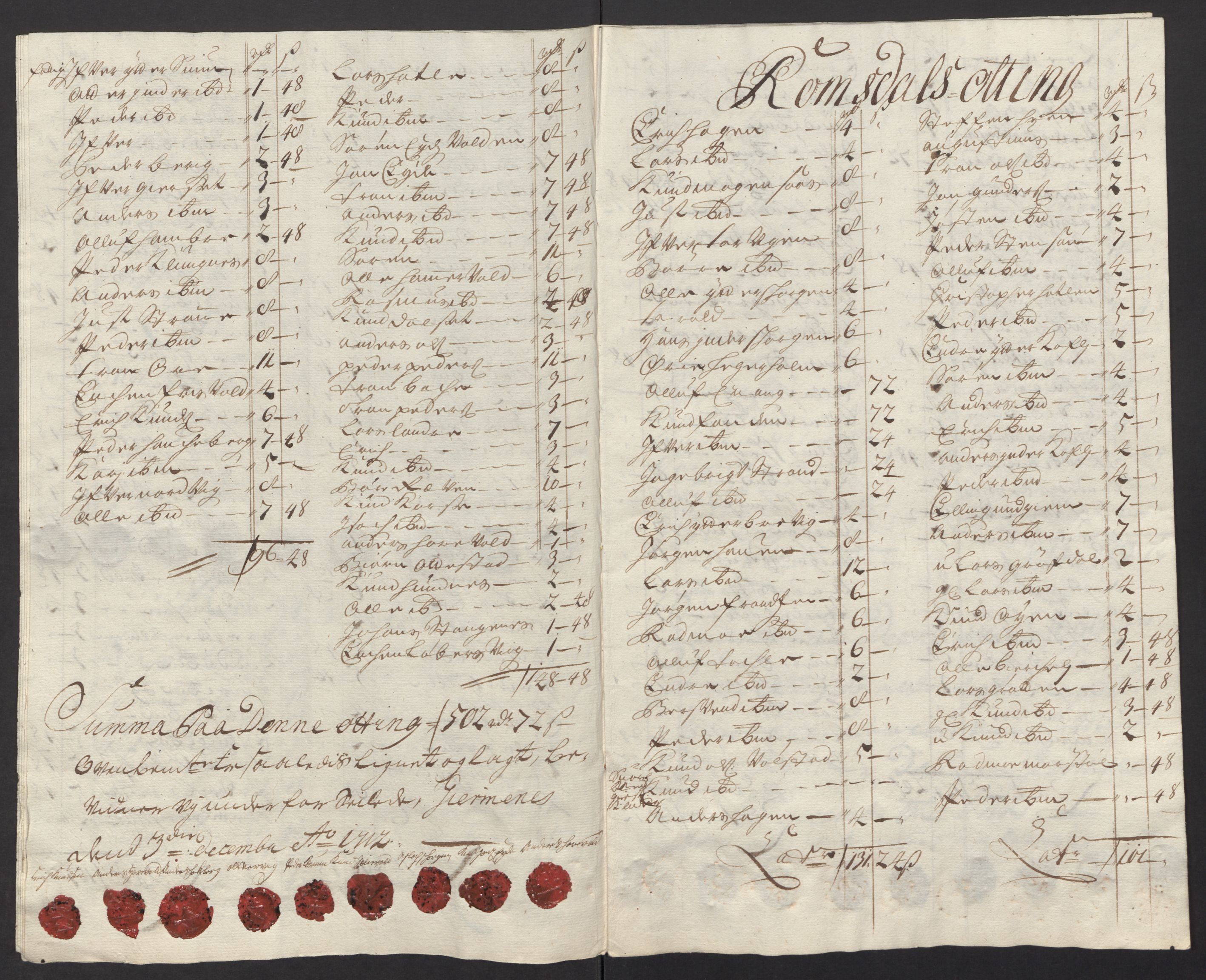 Rentekammeret inntil 1814, Reviderte regnskaper, Fogderegnskap, AV/RA-EA-4092/R55/L3661: Fogderegnskap Romsdal, 1712, s. 113