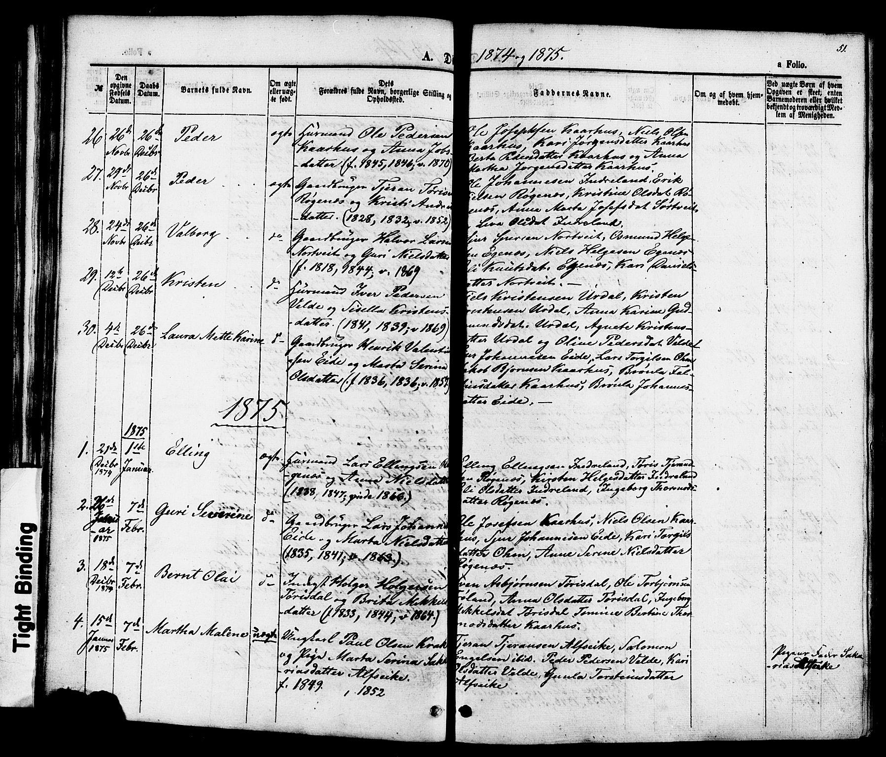 Skjold sokneprestkontor, AV/SAST-A-101847/H/Ha/Haa/L0007: Ministerialbok nr. A 7, 1857-1882, s. 51