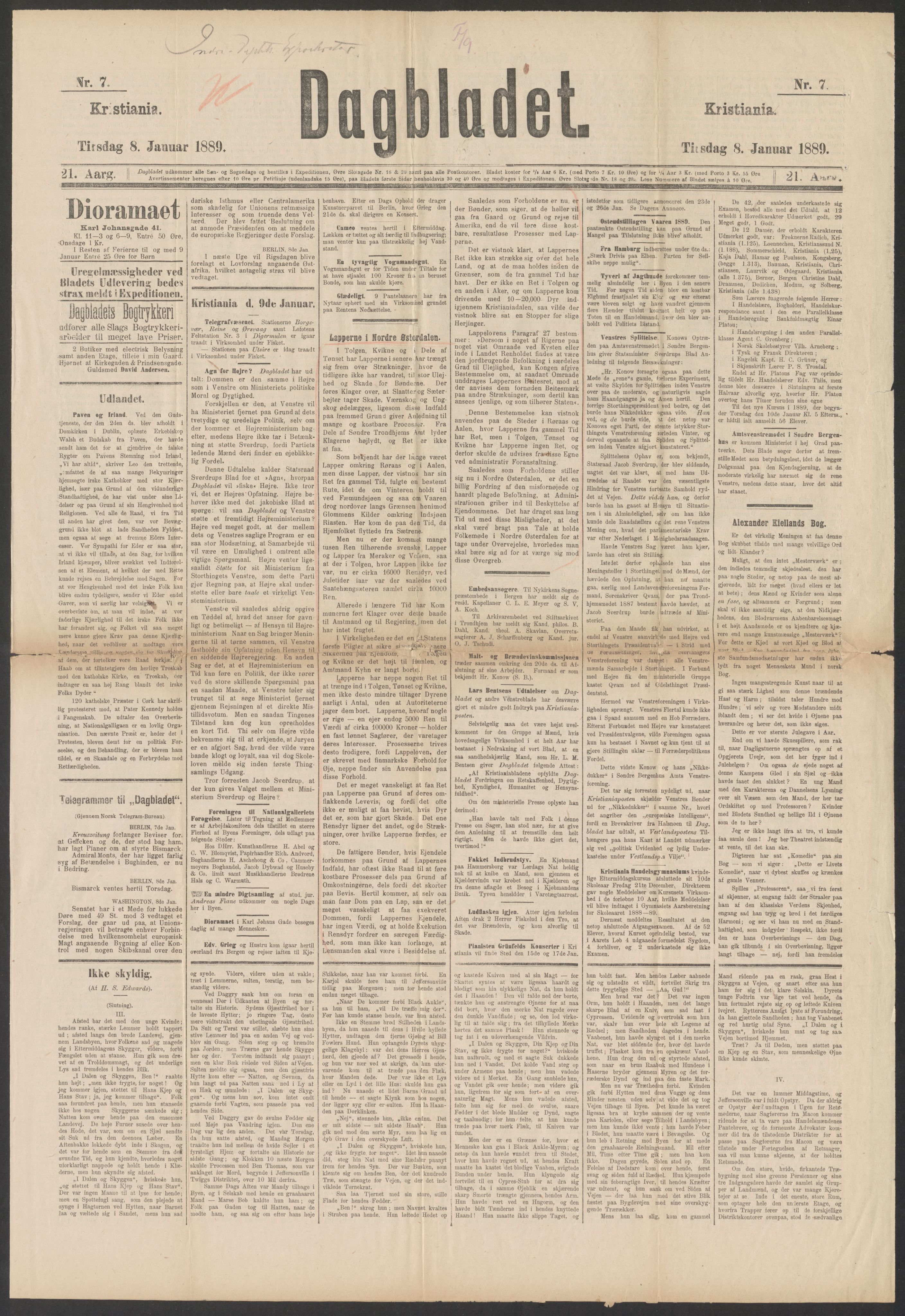 Landbruksdepartementet, Kontorer for reindrift og ferskvannsfiske, AV/RA-S-1247/2/E/Eb/L0014: Lappekommisjonen, 1885-1890, s. 601