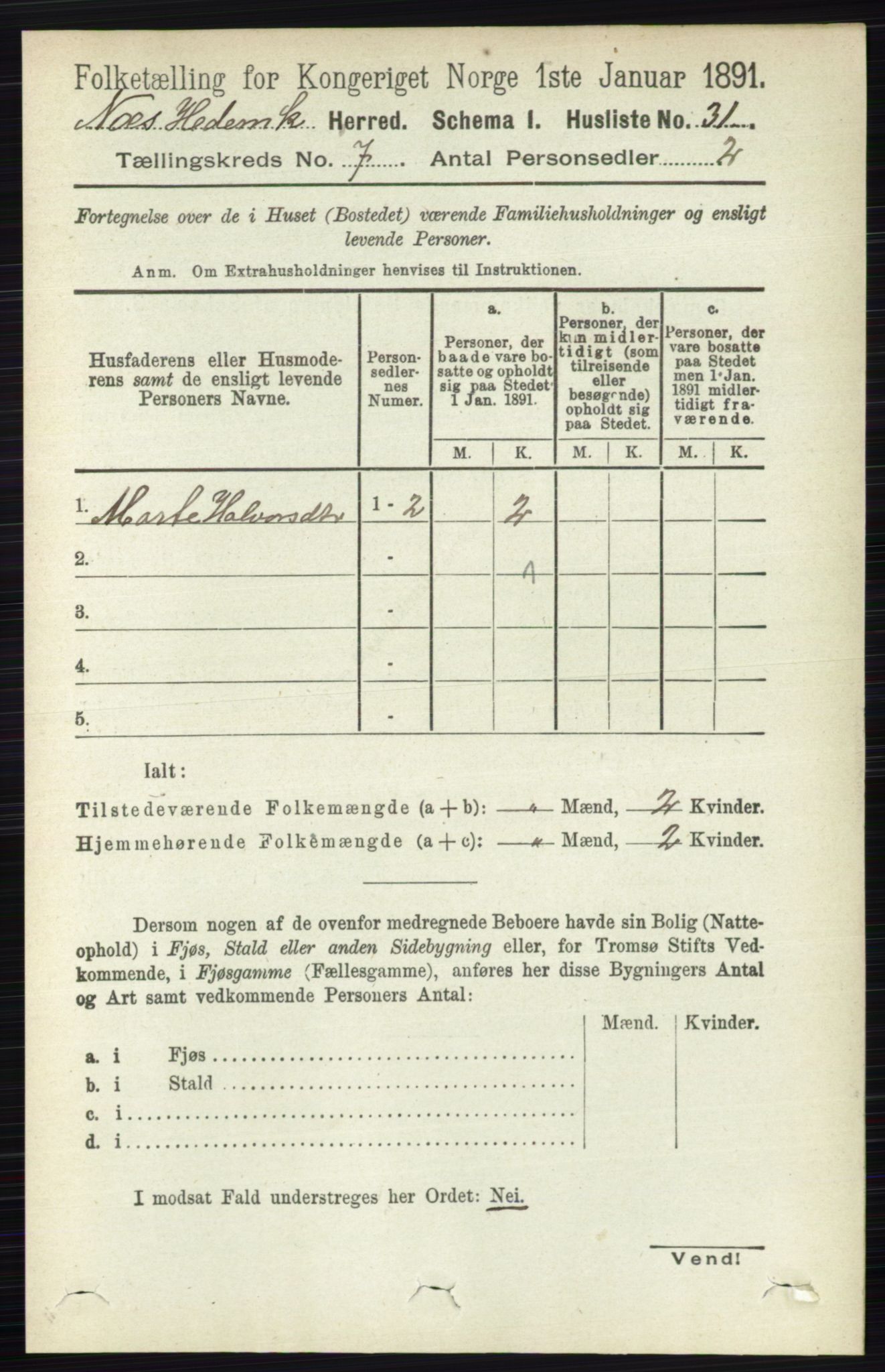 RA, Folketelling 1891 for 0411 Nes herred, 1891, s. 3859
