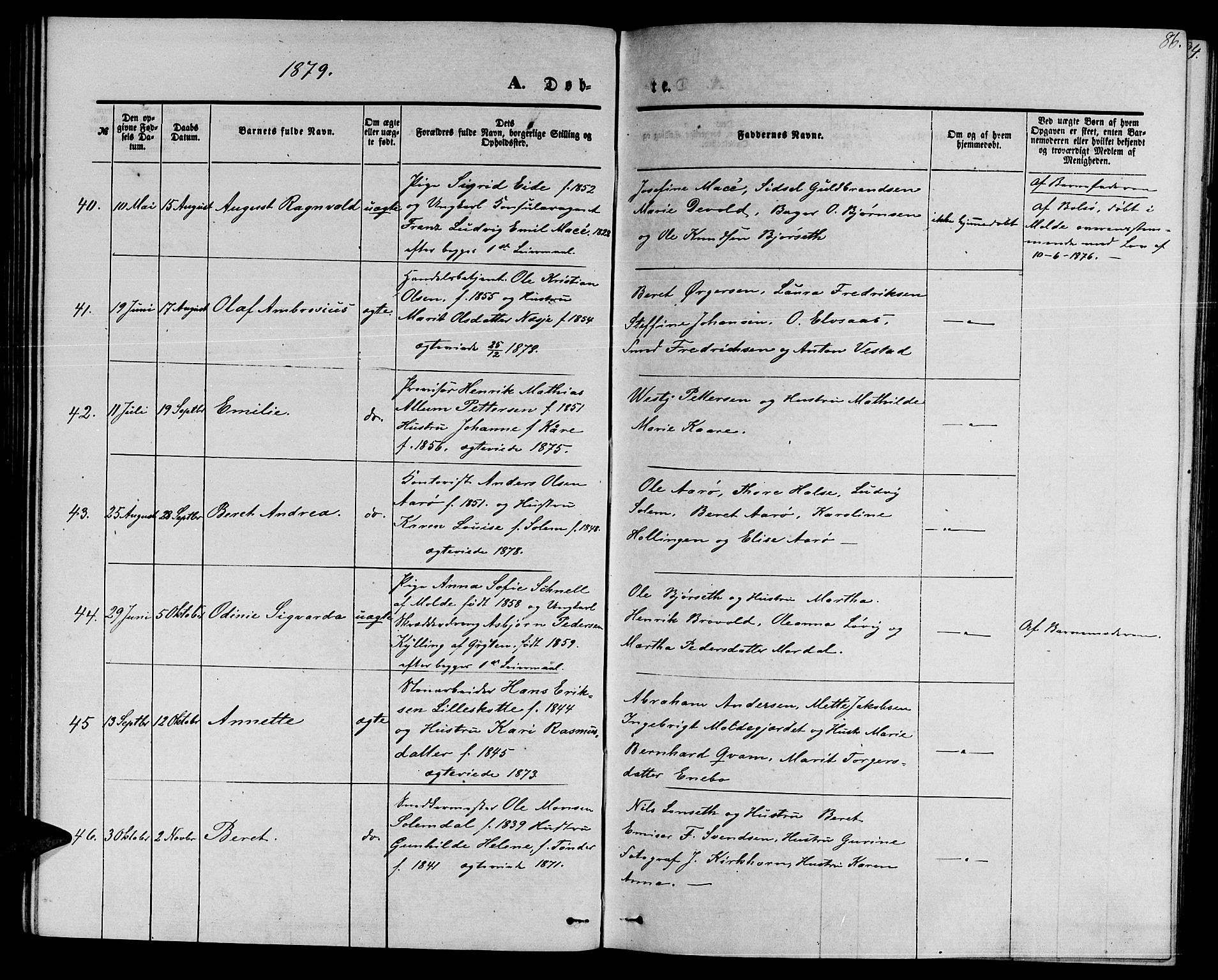 Ministerialprotokoller, klokkerbøker og fødselsregistre - Møre og Romsdal, SAT/A-1454/558/L0701: Klokkerbok nr. 558C02, 1862-1879, s. 86