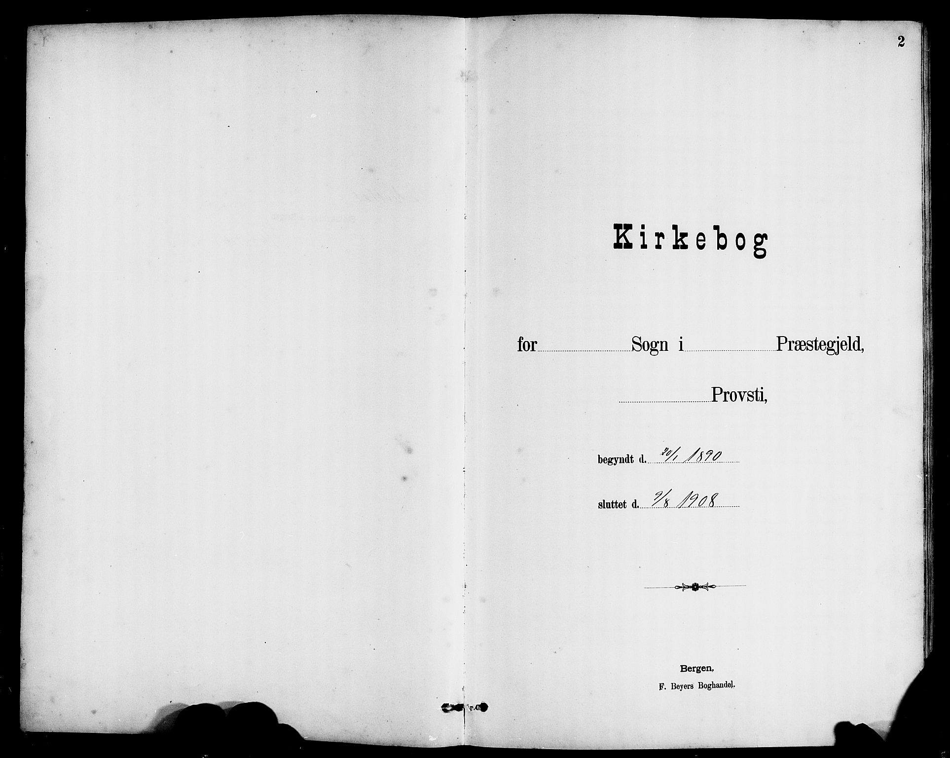 Bremanger sokneprestembete, SAB/A-82201/H/Hab/Haba/L0003: Klokkerbok nr. A 3, 1890-1908, s. 2