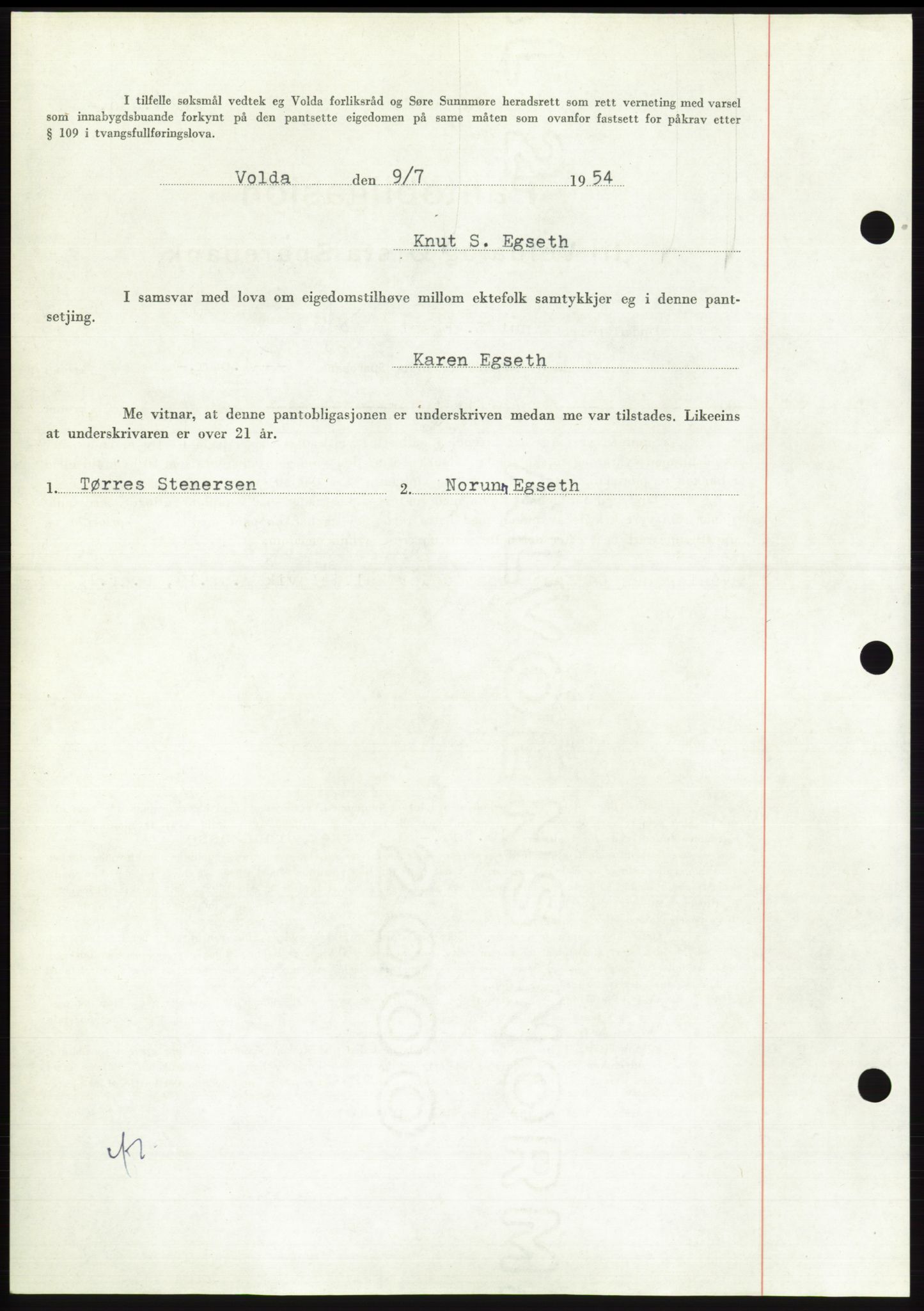 Søre Sunnmøre sorenskriveri, AV/SAT-A-4122/1/2/2C/L0126: Pantebok nr. 14B, 1954-1955, Dagboknr: 207/1955