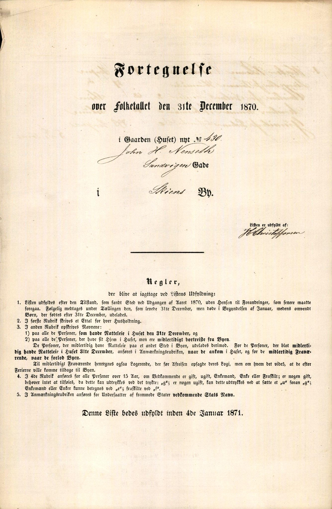 RA, Folketelling 1870 for 0806 Skien kjøpstad, 1870, s. 7