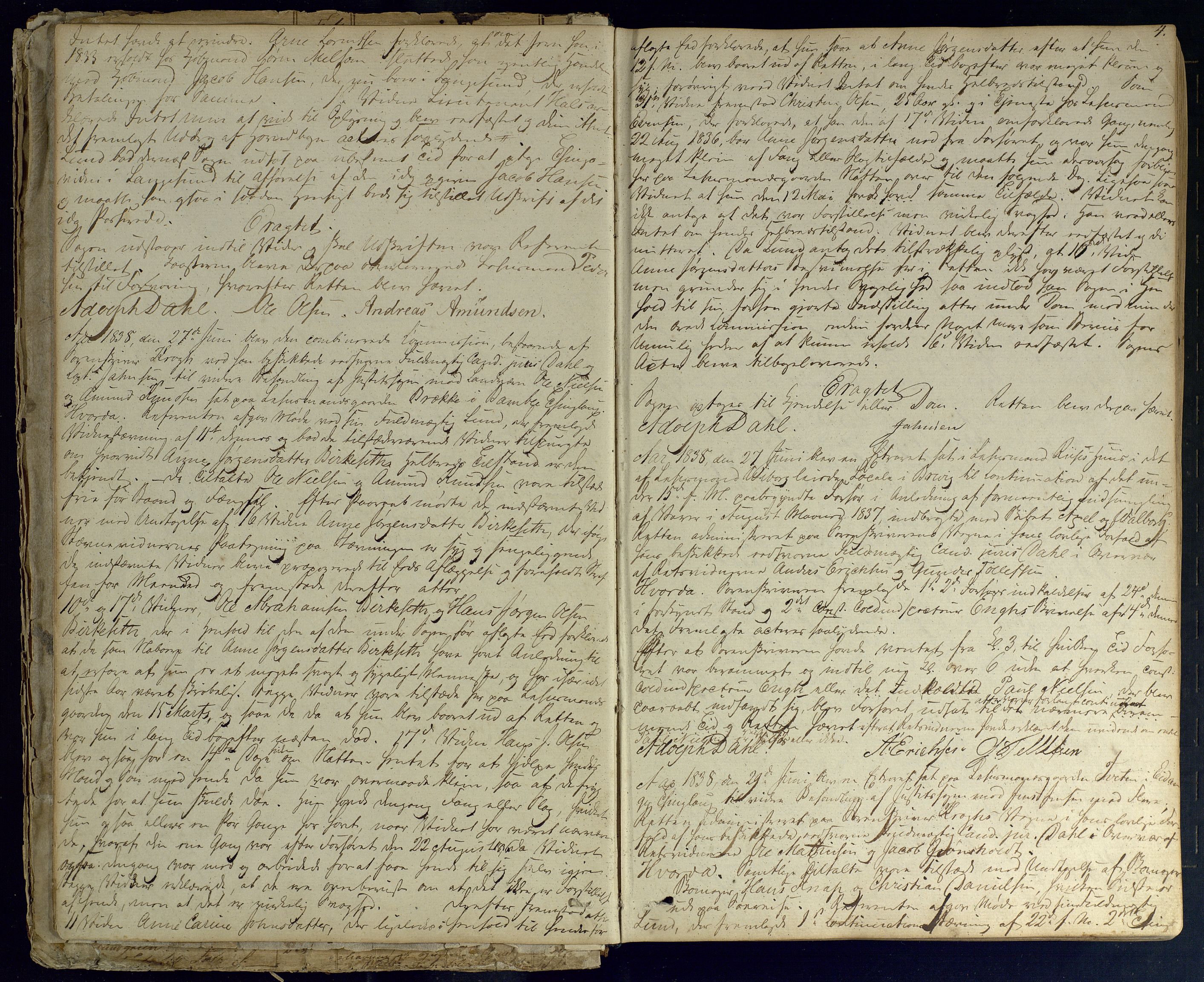 Bamble sorenskriveri, AV/SAKO-A-214/F/Fc/Fca/L0004: Ekstrarettsprotokoll, 1838-1841, s. 4