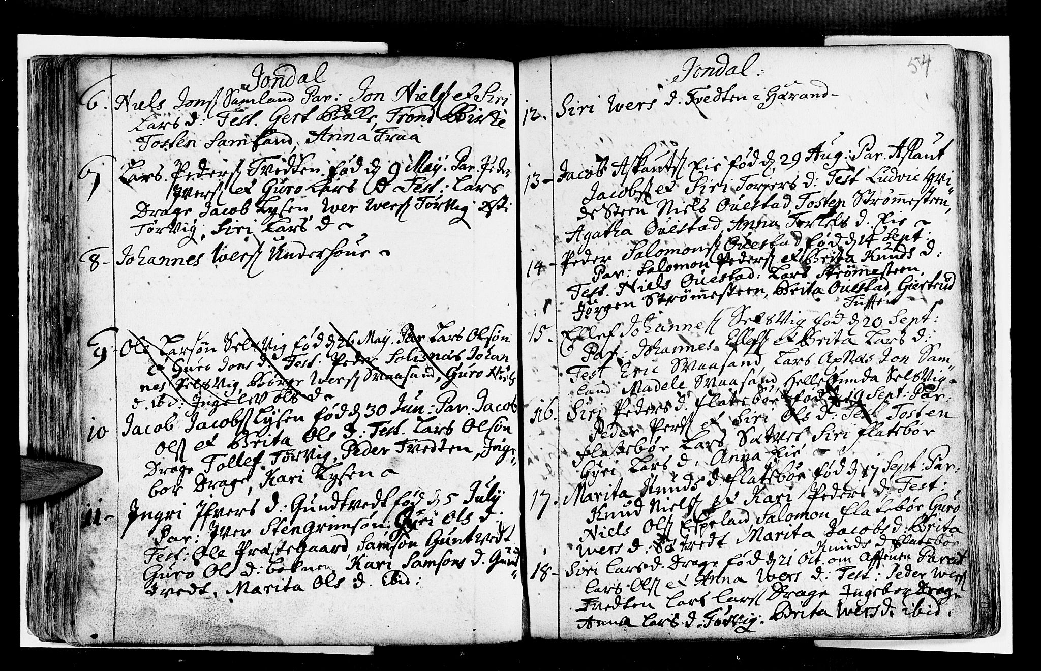 Strandebarm sokneprestembete, AV/SAB-A-78401/H/Haa: Ministerialbok nr. A 2 /2, 1727-1750, s. 54