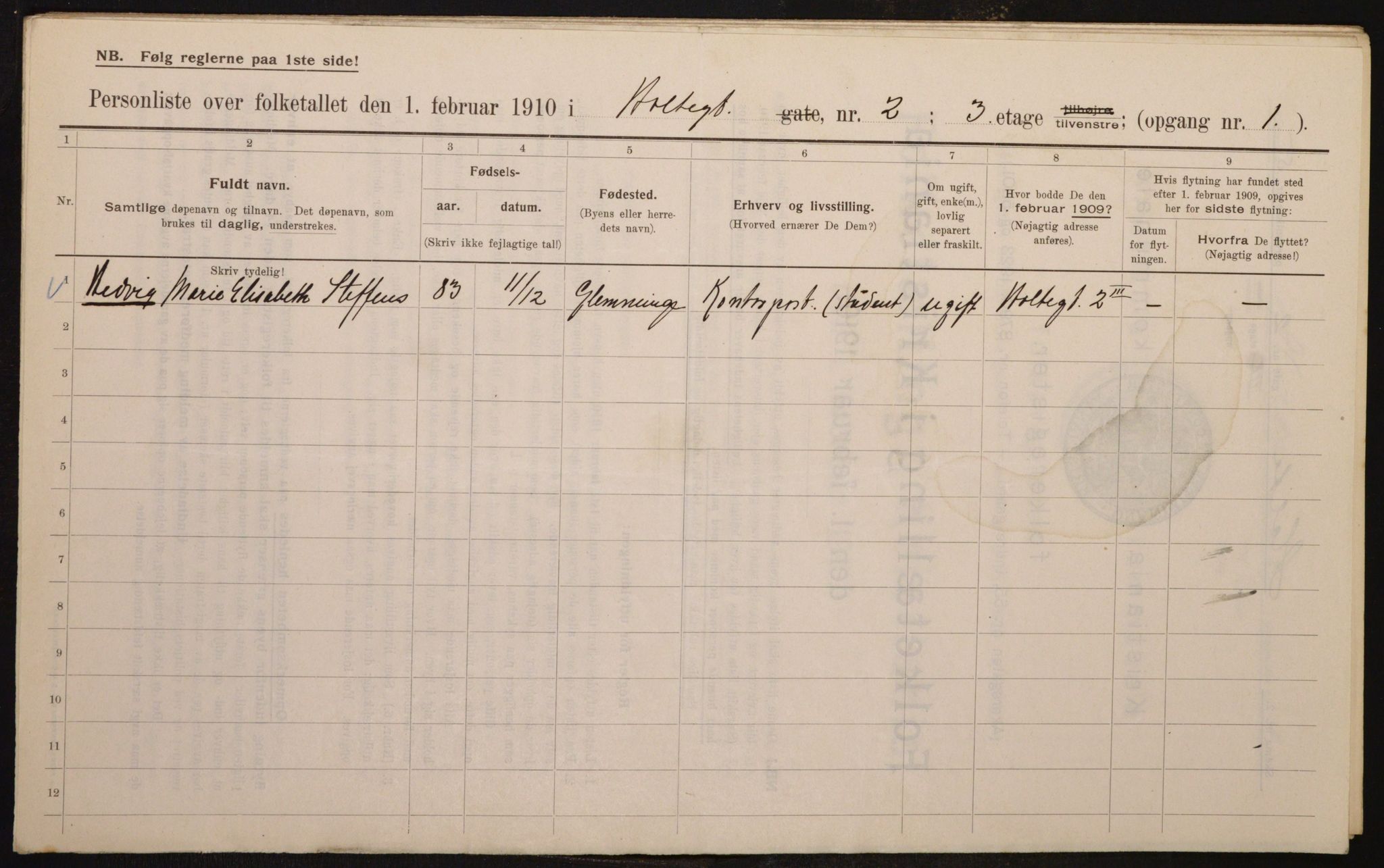 OBA, Kommunal folketelling 1.2.1910 for Kristiania, 1910, s. 40353