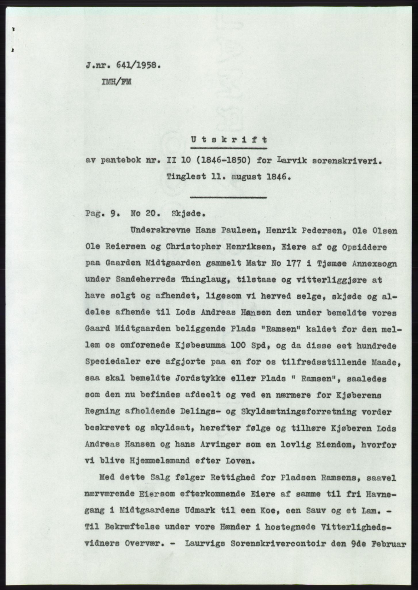 Statsarkivet i Kongsberg, SAKO/A-0001, 1958, s. 468